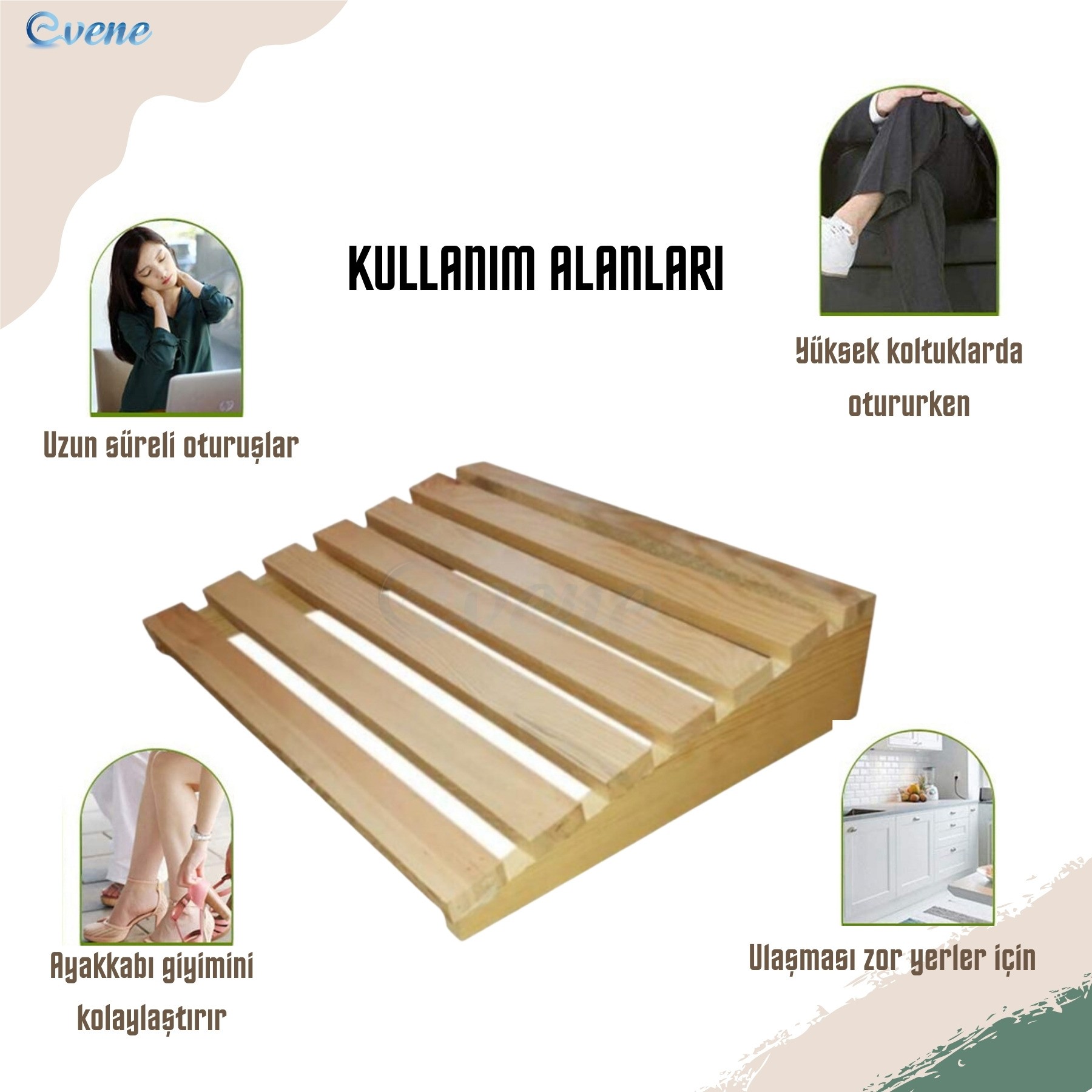 Masa Altı Ayaklık Ahşap Ayaklık Yükseltici Ayak Koyma Standı
