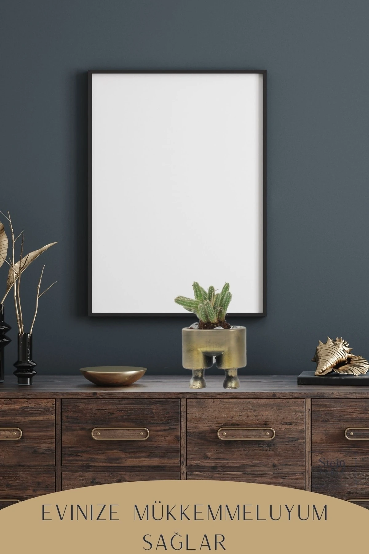 Çiçek Saksısı Dekoratif Kaktüs Saksı 1 Adet Altın Renk Eskitme Uygulamalı Pantolon Model