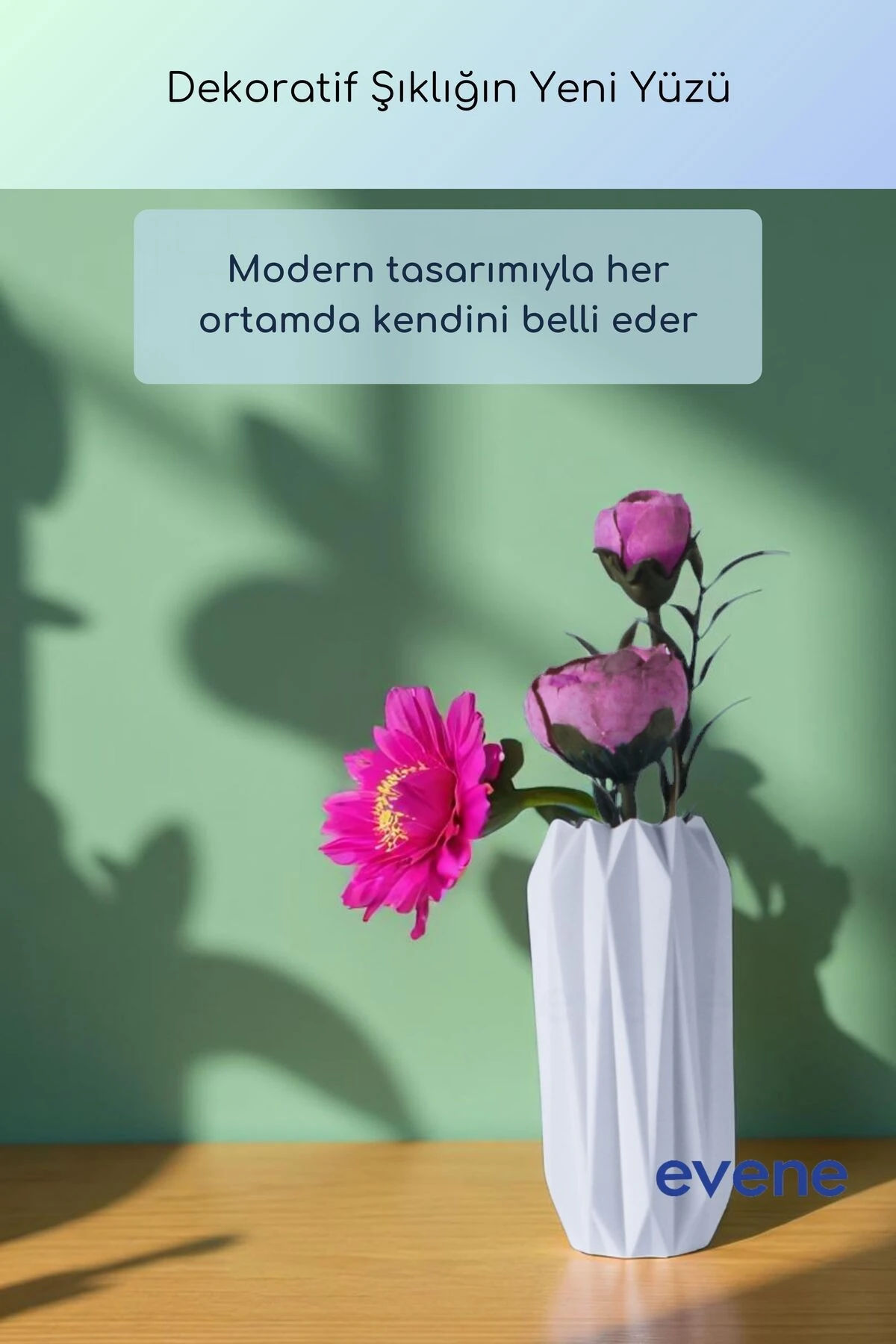 Vazo Küçük Vazo Masa Üstü Vazo Ev Dekorasyon Vazo Beyaz Renk Model 58