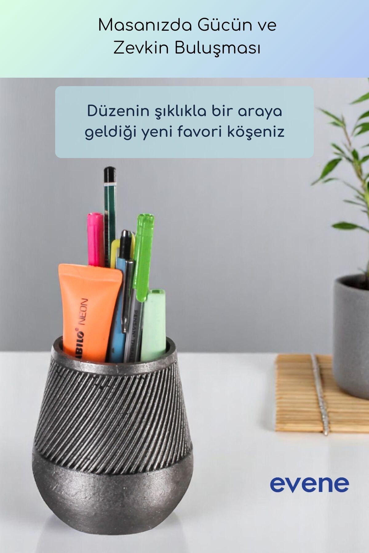 Kalemlik Masa Kalemliği Organizer Kalemlik Gümüş Eskitme Renk Model 89