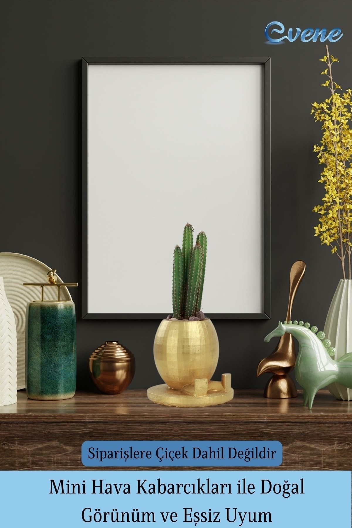 Saksı Çiçek Kaktüs Saksısı Lüx 17 Cm Altın Varak Boyalı Yuvarlak Ayaklı Saksı 2'li Set Çiçeklik