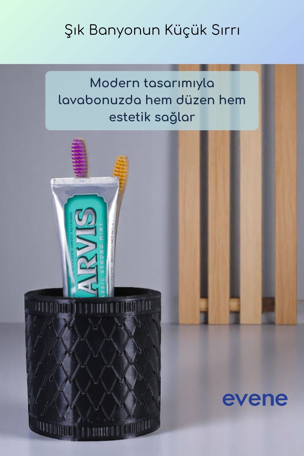 Diş Fırçalığı Diş Fırçalık Diş Fırçası Standı Diş Fırçası Tutucu Siyah Renk Model 87
