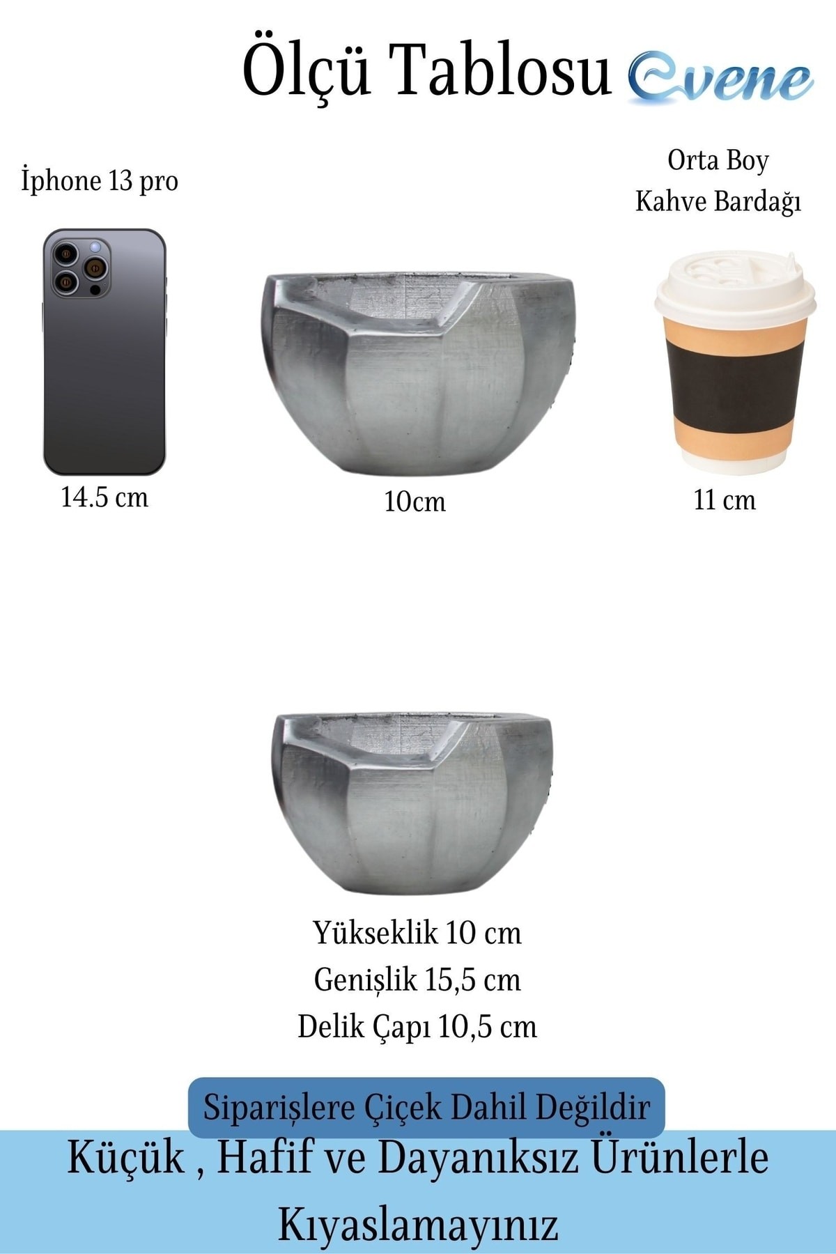 Saksı Çiçek Kaktüs Saksısı Lüx 15 Cm Gümüş Eskitme Varak Boyalı Önü Açık Desen Saksı Çiçeklik