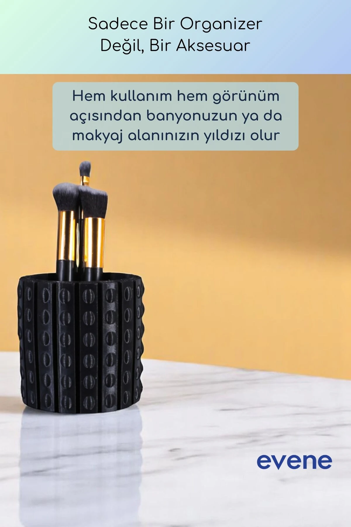 Makyaj Organizeri Makyaj Fırçalığı Makyaj Organizer Düzenleyici Siyah Renk Model 91