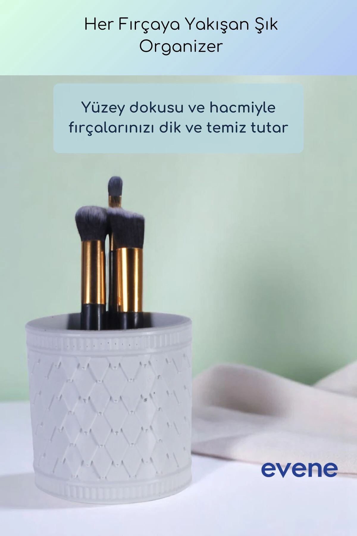 Makyaj Organizeri Makyaj Fırçalığı Makyaj Organizer Düzenleyici Beyaz Renk Model 87