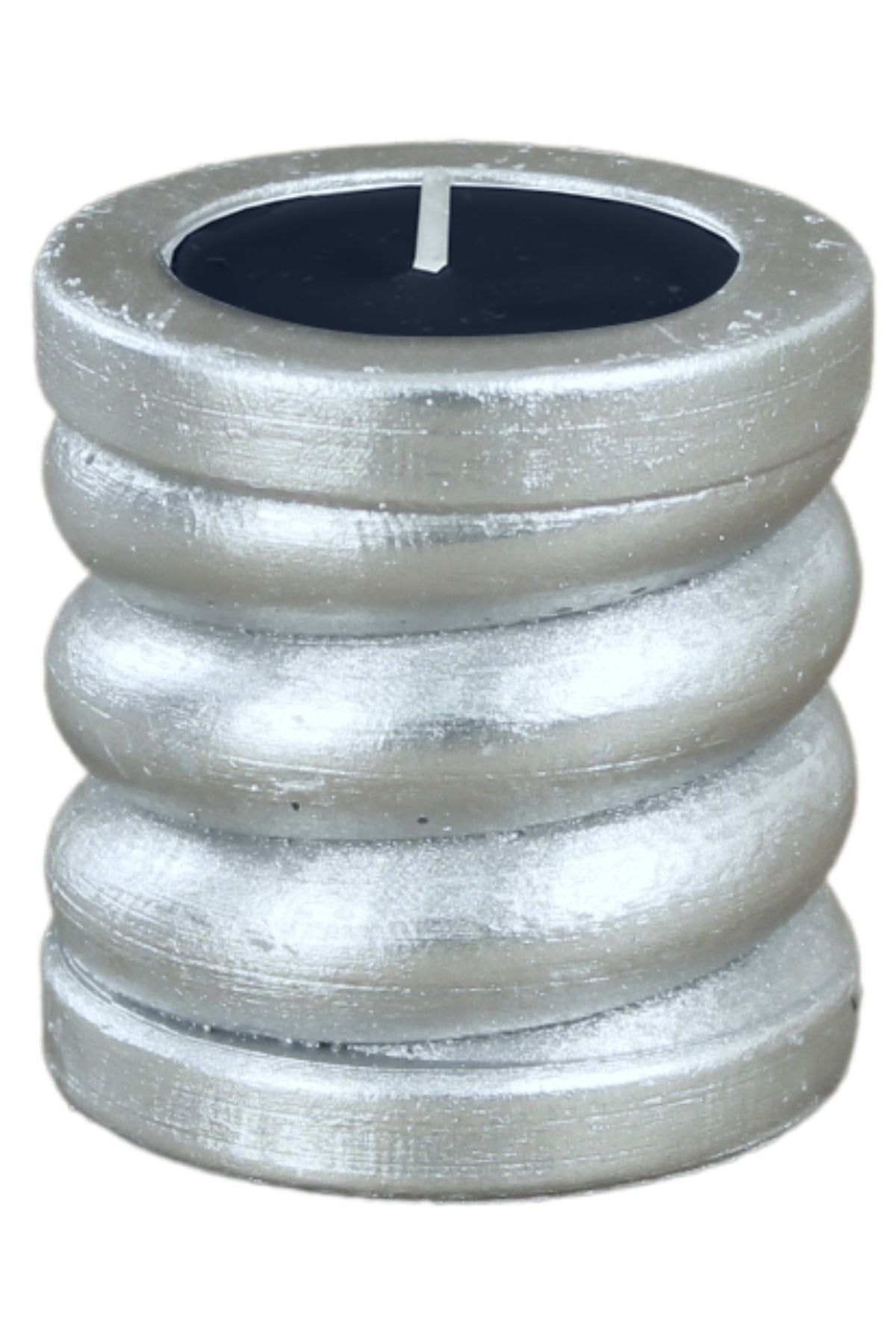 Şamdan Dekoratif Mumluk Gümüş Şamdan Tealight ve Uzun Mum Uyumlu Spiral Model