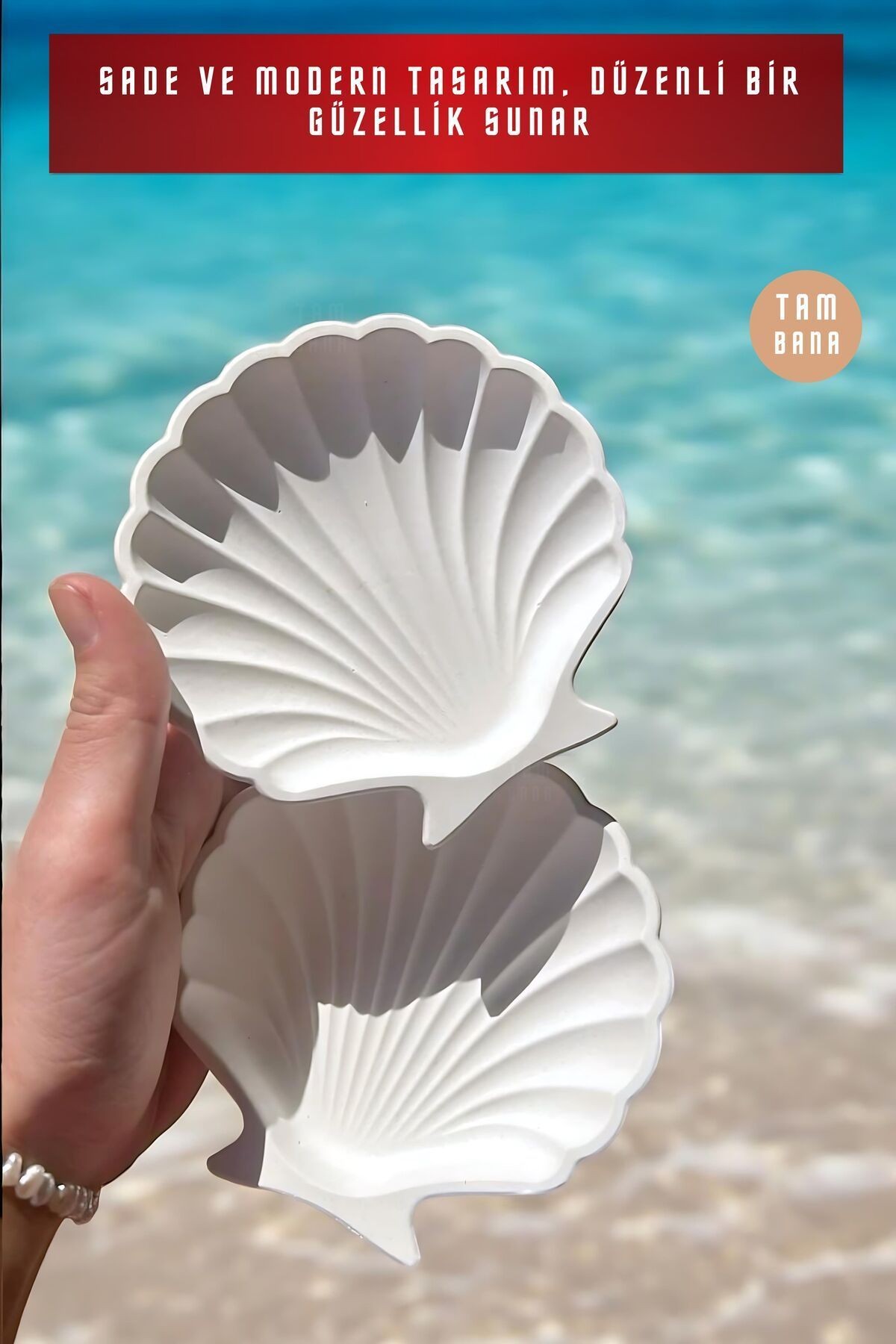 Beyaz Sunumluk Takı Tabağı Dekoratif Tepsi Obje Seti 3 Parça Model 25
