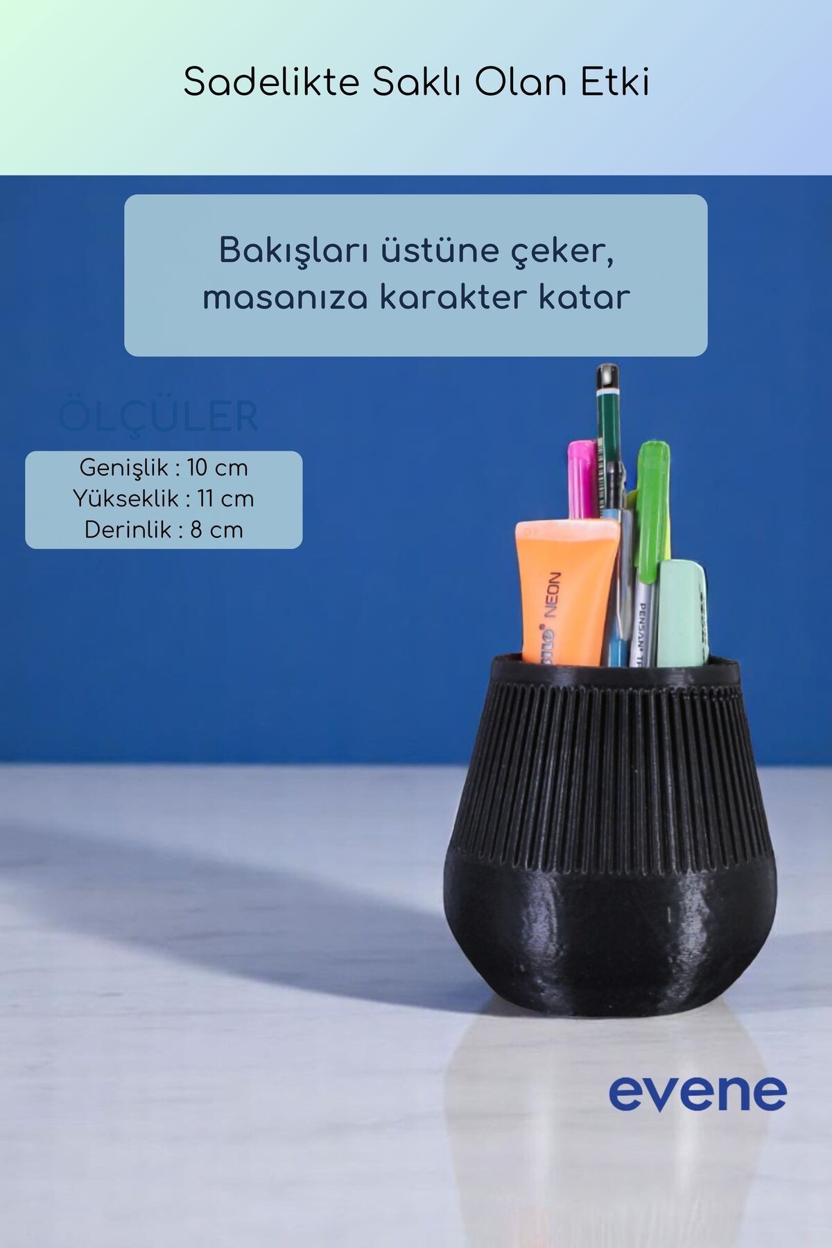 Kalemlik Masa Kalemliği Organizer Kalemlik Siyah Renk Model 88