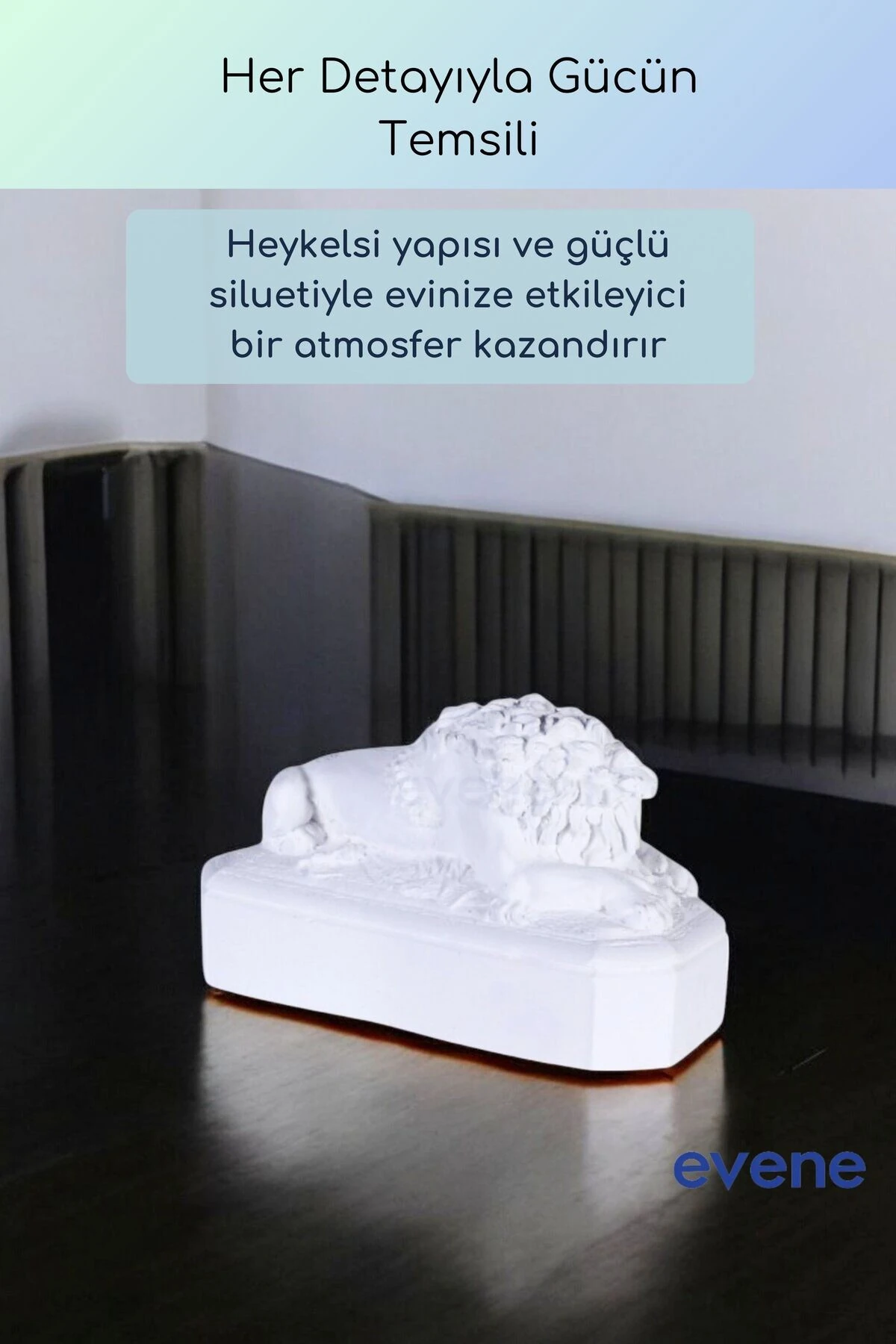 Dekoratif Obje Biblo Ev Dekorasyon Heykel Salon Masa Üstü Süs Eşyası Aslan Beyaz Model 56