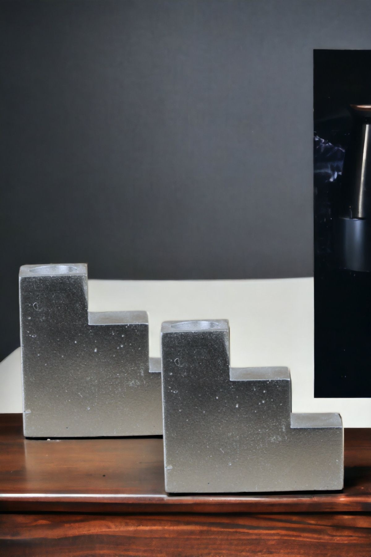 Şamdan Mumluk Dekoratif Mumluk Tealight Mumluk Model 18 İkili Mumluk