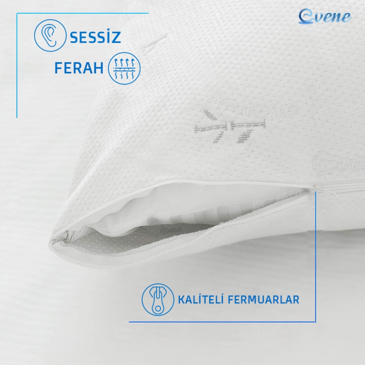 İç Yastık Kılıfı Fermuarlı Terletmeyen Serin Tutan Hava Alan Minder Kılıfı