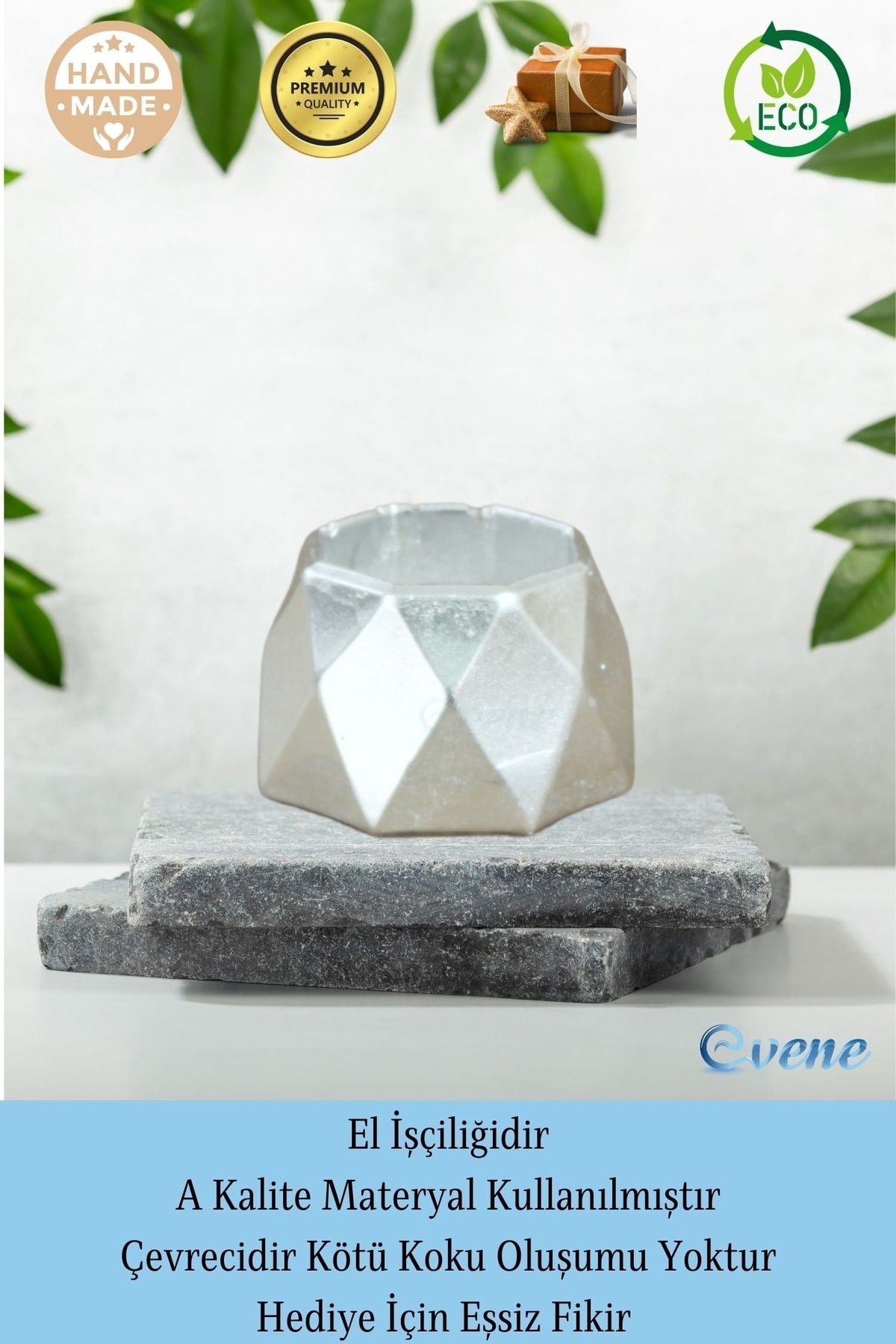 Gümüş Mumluk Şamdan 3 Adet Tealight Uyumlu Poly 1 Küçük Model