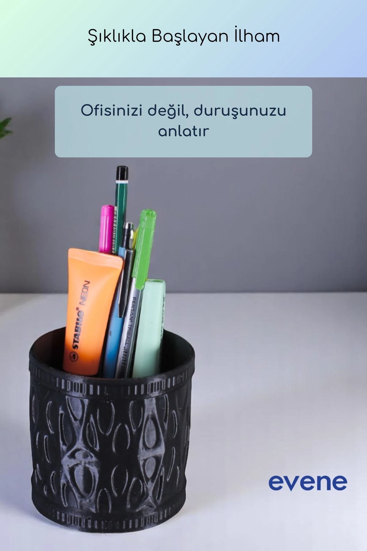 Kalemlik Masa Kalemliği Organizer Kalemlik Siyah Renk Model 76