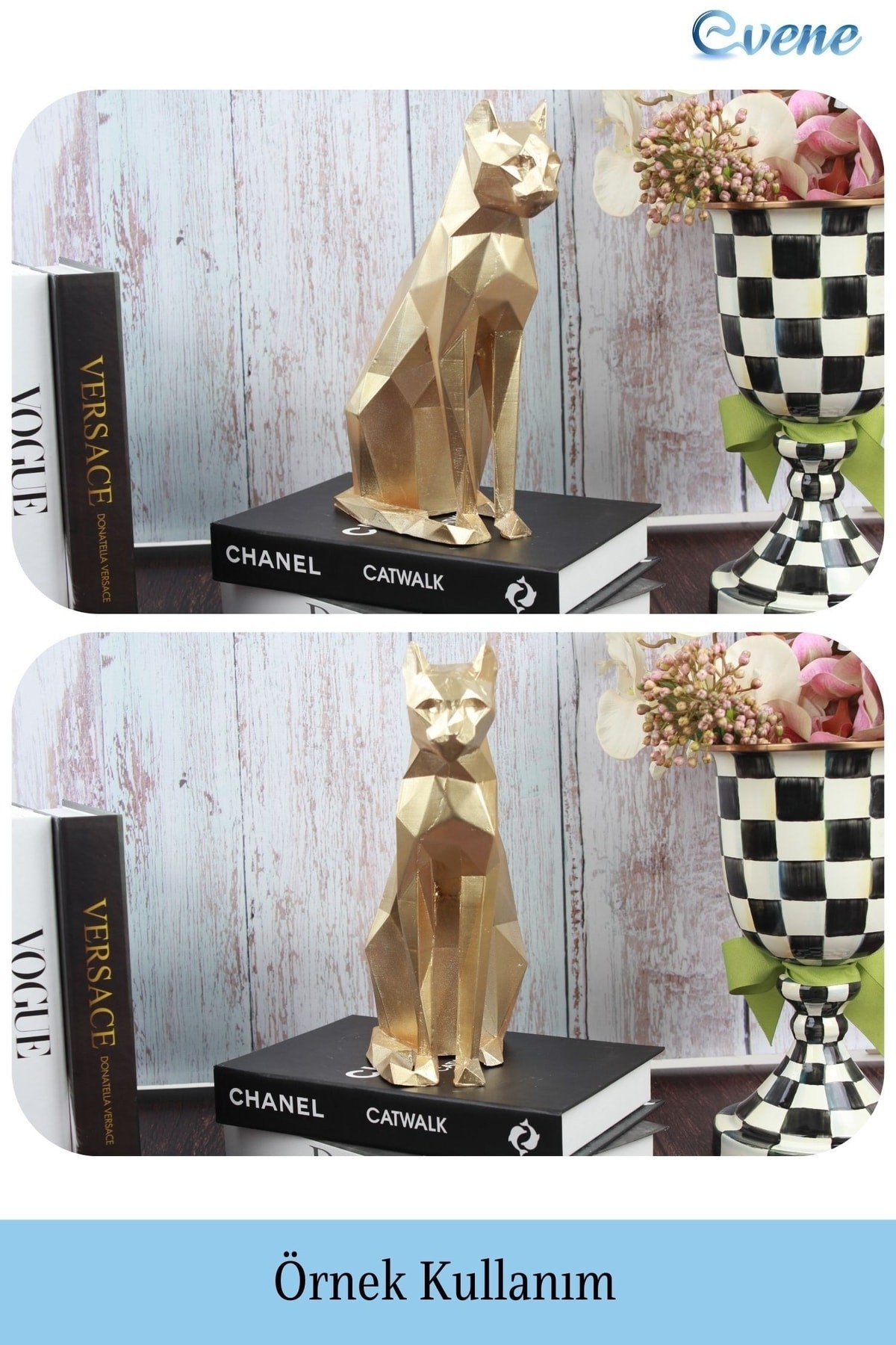 Dekoratif Kedi Biblo Heykel El Yapımı Hediyelik Süs Eşyası Poly Model Tasarım Ürünü