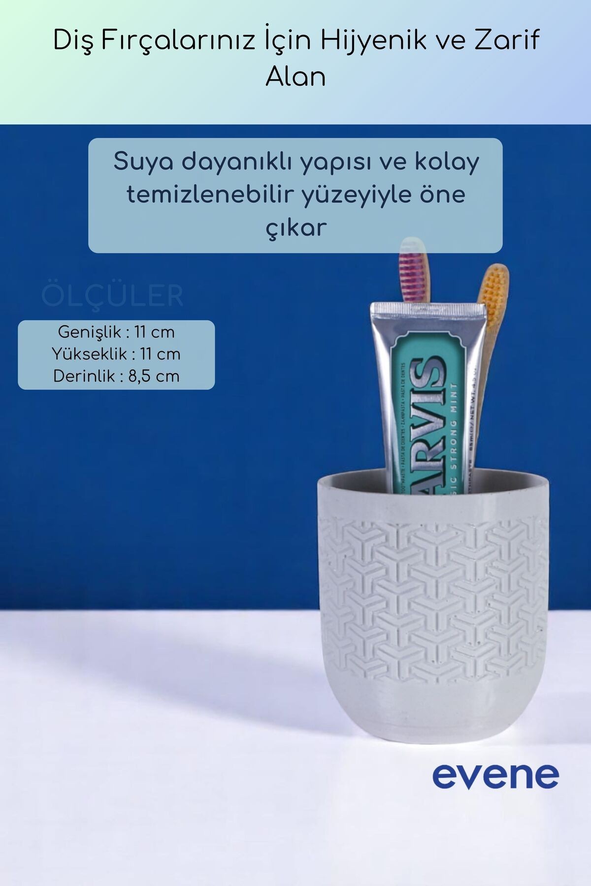 Diş Fırçalığı Diş Fırçalık Diş Fırçası Standı Diş Fırçası Tutucu Beyaz Renk Model 77