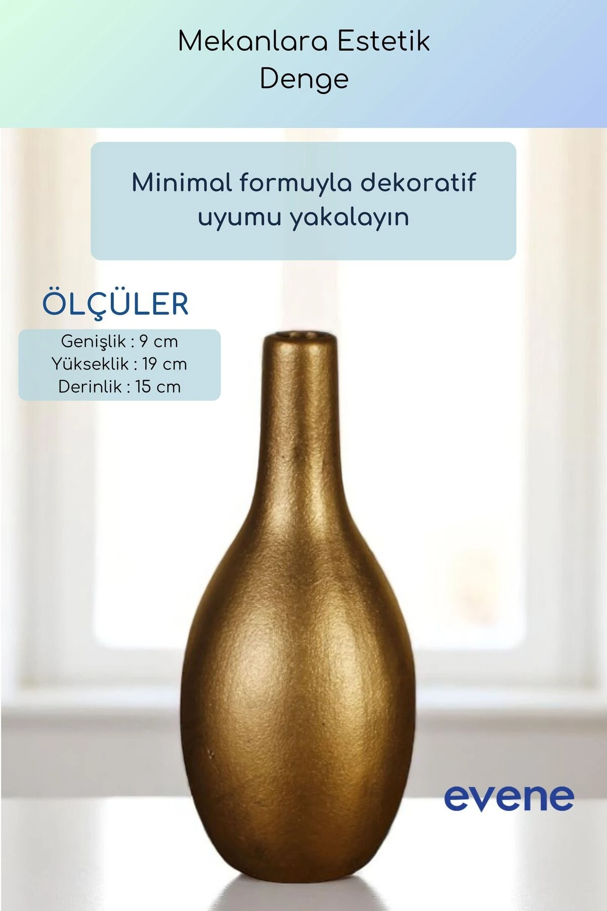 Vazo Küçük Vazo Masa Üstü Vazo Ev Dekorasyon Vazo Altın Eskitme Renk Model 72