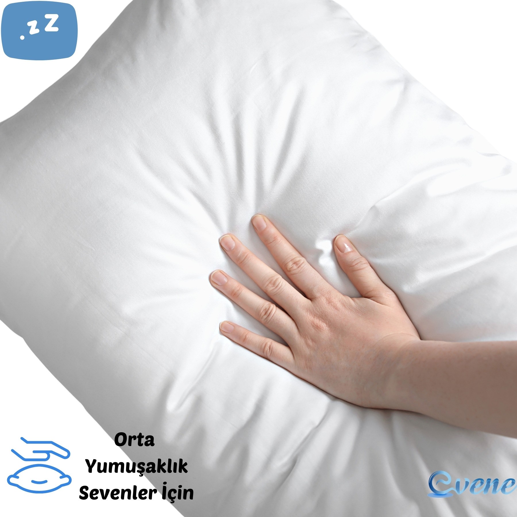 Yastık Boncuk Elyaf Antibakteriyel Dolgu Extra Yumuşak Uyku Yastığı Pamuklu Dikişli Kılıf 800 gr