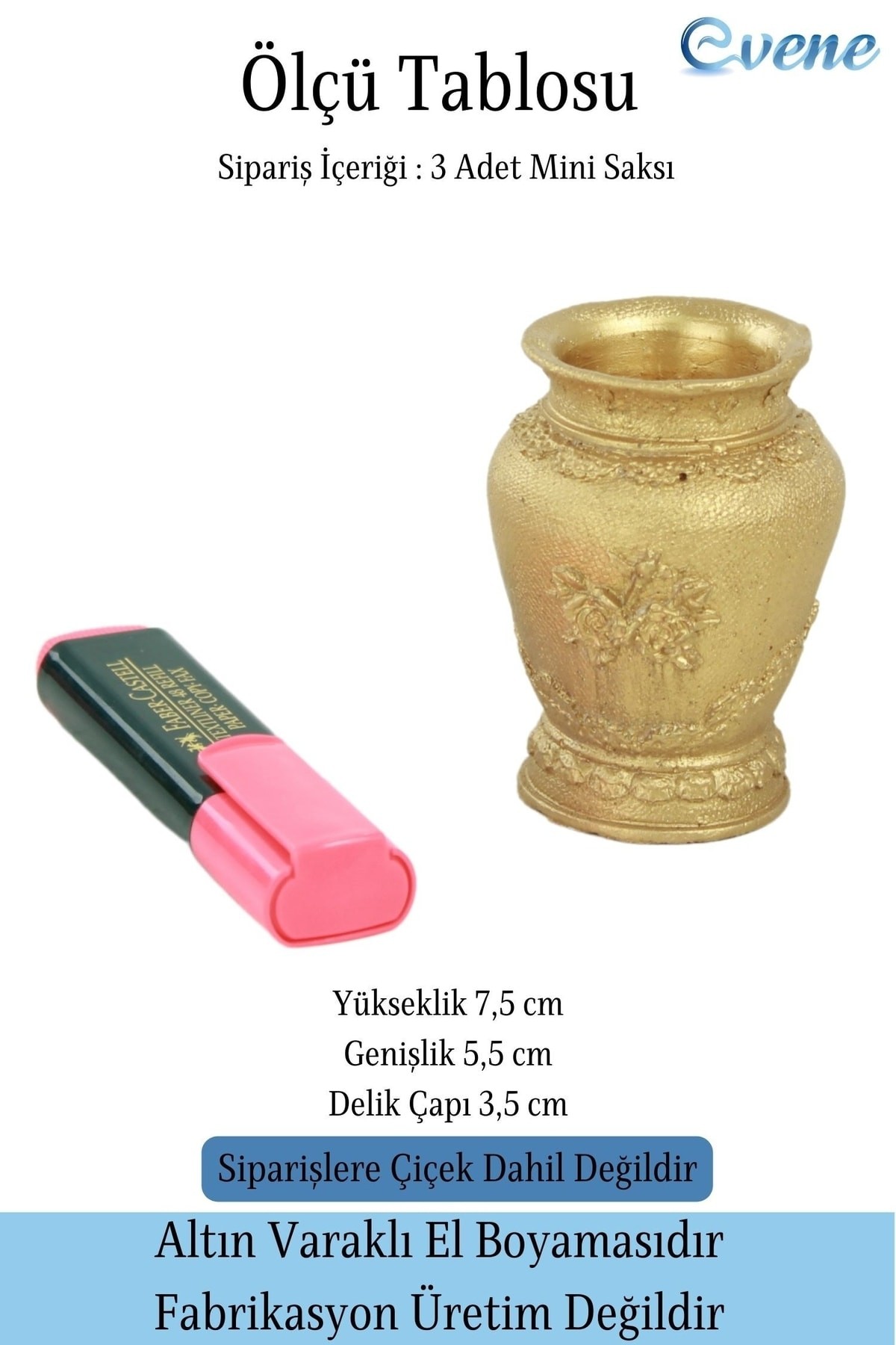 Mini Çiçek Saksı Küçük Sukulent Siyah Kaktüs Saksısı 3'lü Set Mini Desenli Vazo Saksı Model