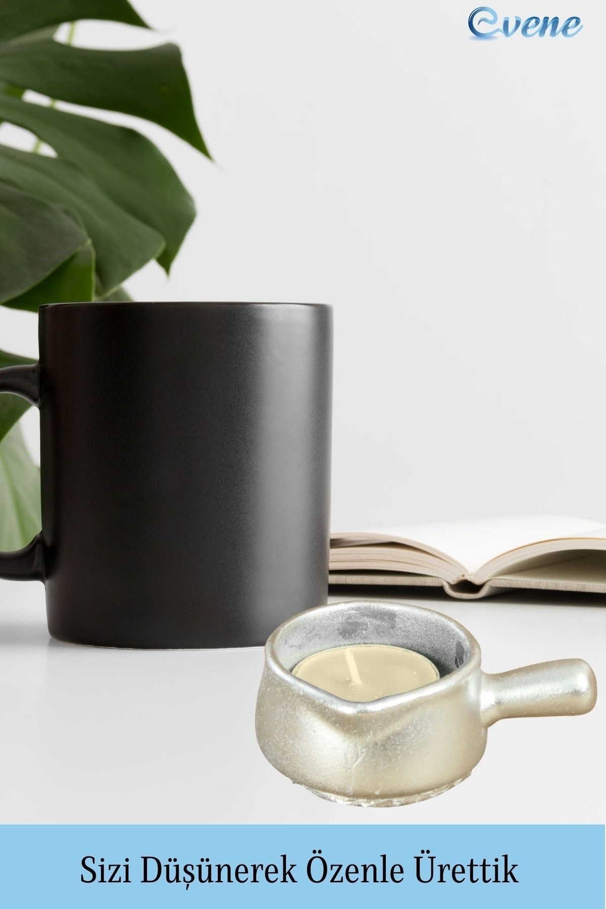 Gümüş Mumluk Şamdan Tealight Mum Uyumlu Mini Tava Model