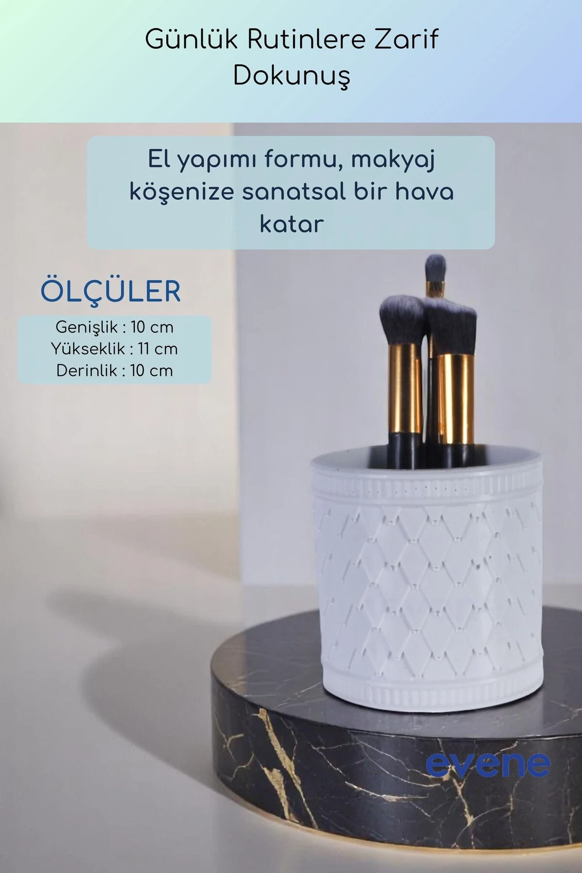 Makyaj Organizeri Makyaj Fırçalığı Makyaj Organizer Düzenleyici Beyaz Renk Model 87