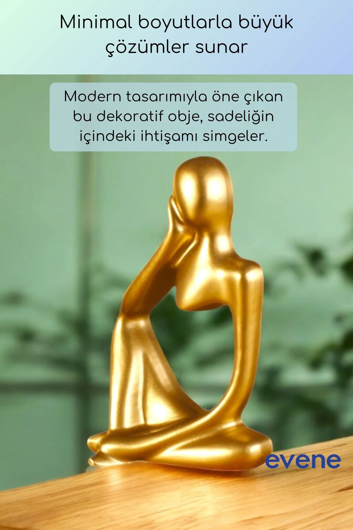 Dekoratif Obje Biblo Ev Dekorasyon Heykel Salon Masa Üstü Süs Eşyası Altın Model 51