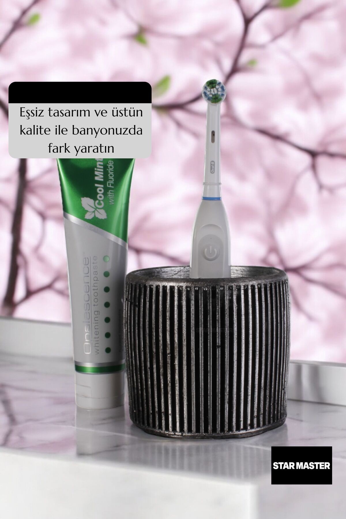 Diş Fırçası Kabı Diş Fırçalığı Fırçalık Gümüş Eskitme Renk Model 1