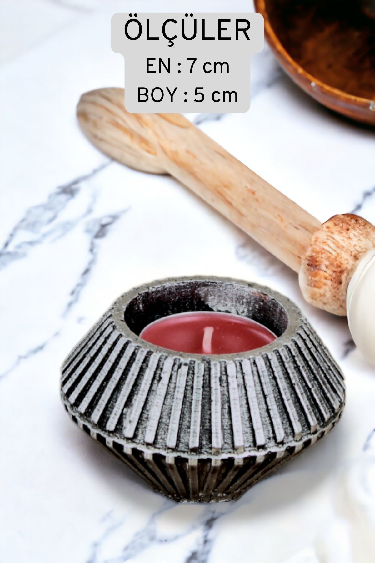 Şamdan Mumluk Dekoratif Mumluk Tealight Mumluk Model 37 İkili Mumluk
