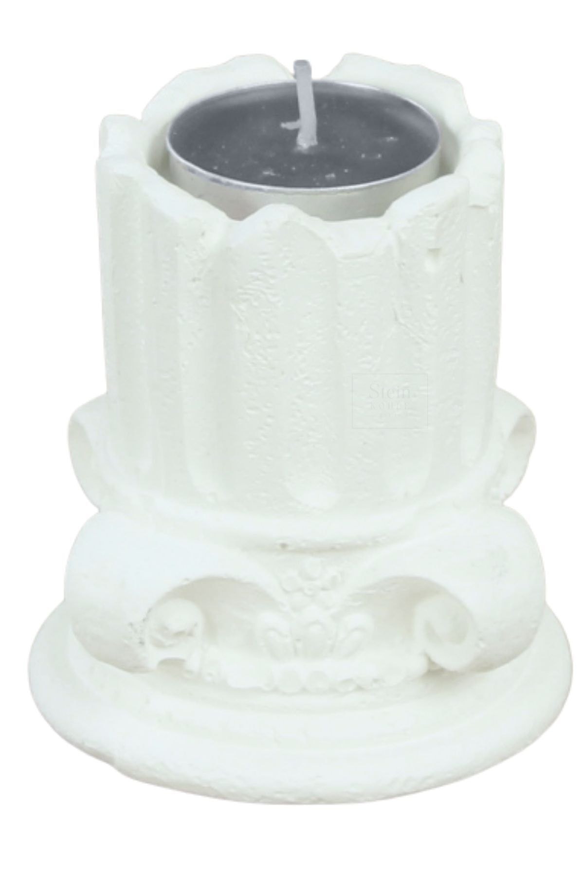 Şamdan Dekoratif Mumluk Beyaz Şamdan Tealight Mum Uyumlu Sütun Model