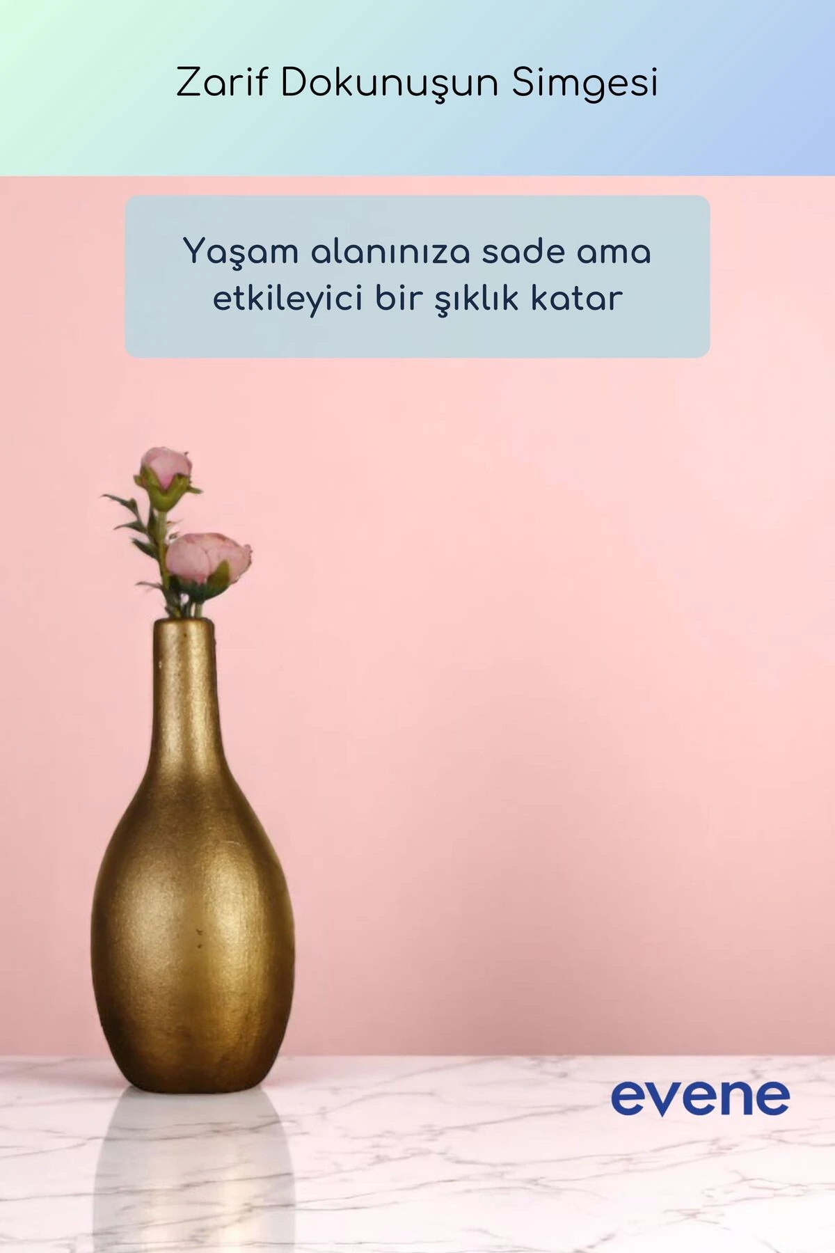 Vazo Küçük Vazo Masa Üstü Vazo Ev Dekorasyon Vazo Altın Eskitme Renk Model 72