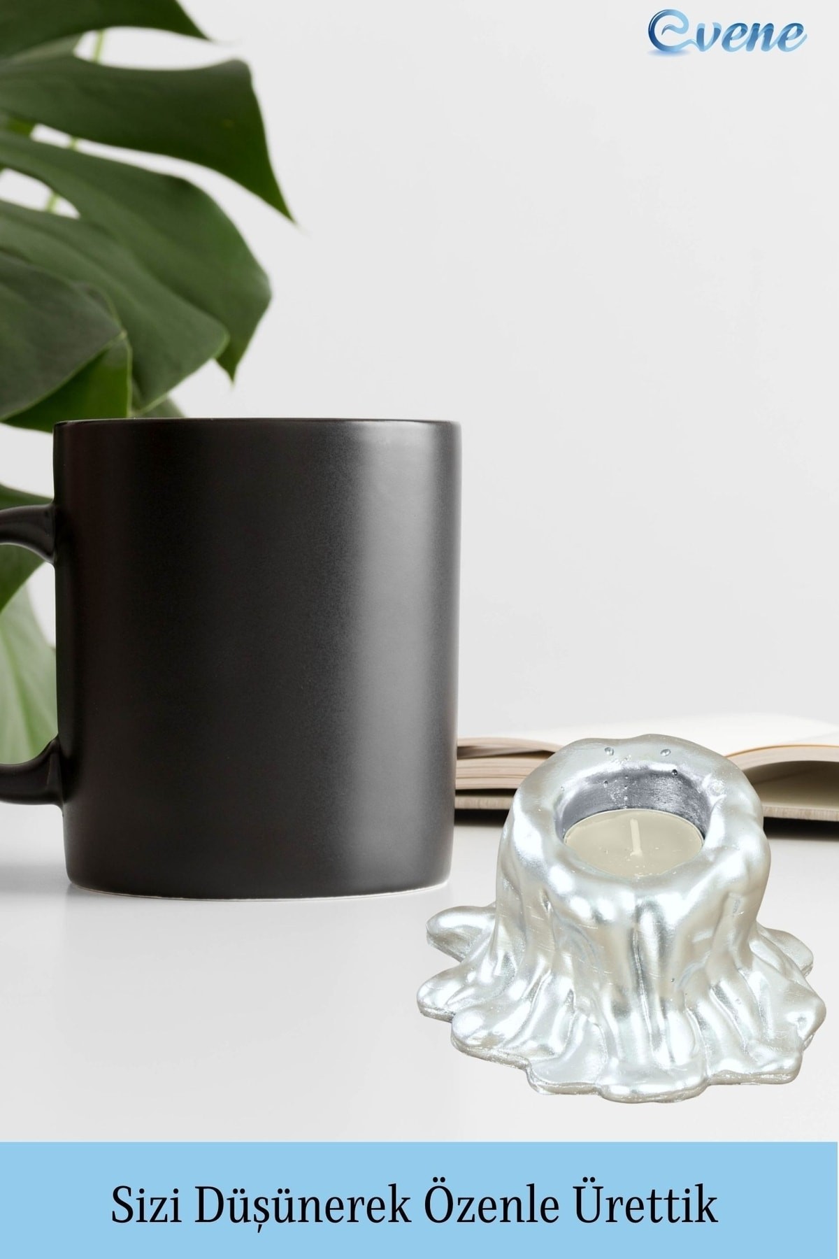 Gümüş Mumluk Şamdan Tealight Mum Uyumlu Küçük Erimiş Mum Model