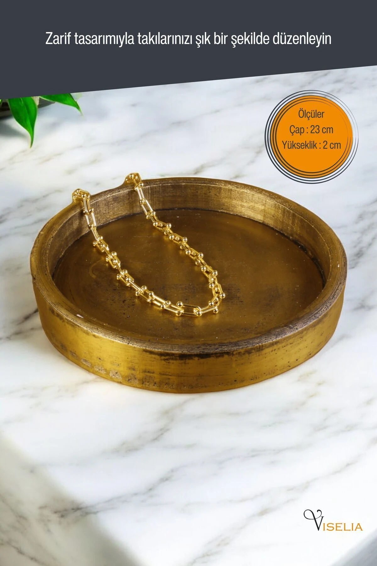 Takı Tabağı Takı Organizeri Takı Makyaj Kozmetik Düzenleyici Altın Eskitme Renk Model 20