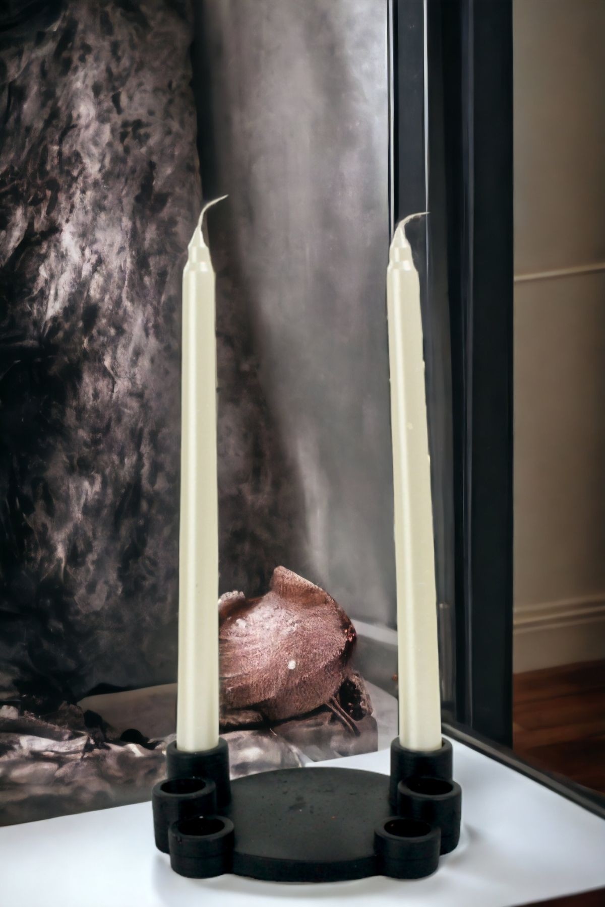 Şamdan Mumluk Siyah Tealight ve Şamdan Mum Uyumlu Model 7