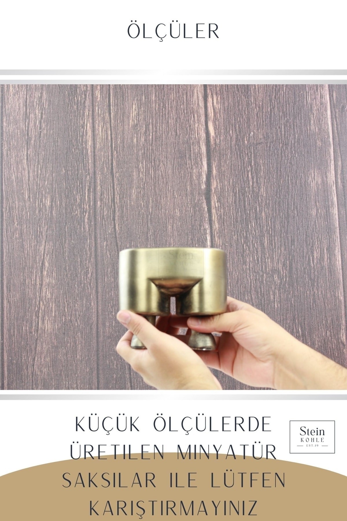 Çiçek Saksısı Büyük Boy 3 Adet Altın Renk Eskitme Uygulamalı Pantolon Model