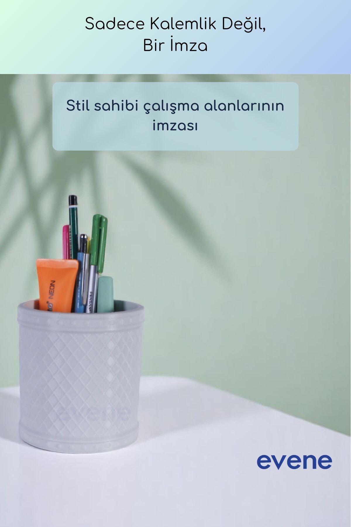 Kalemlik Masa Kalemliği Organizer Kalemlik Beyaz Renk Model 90