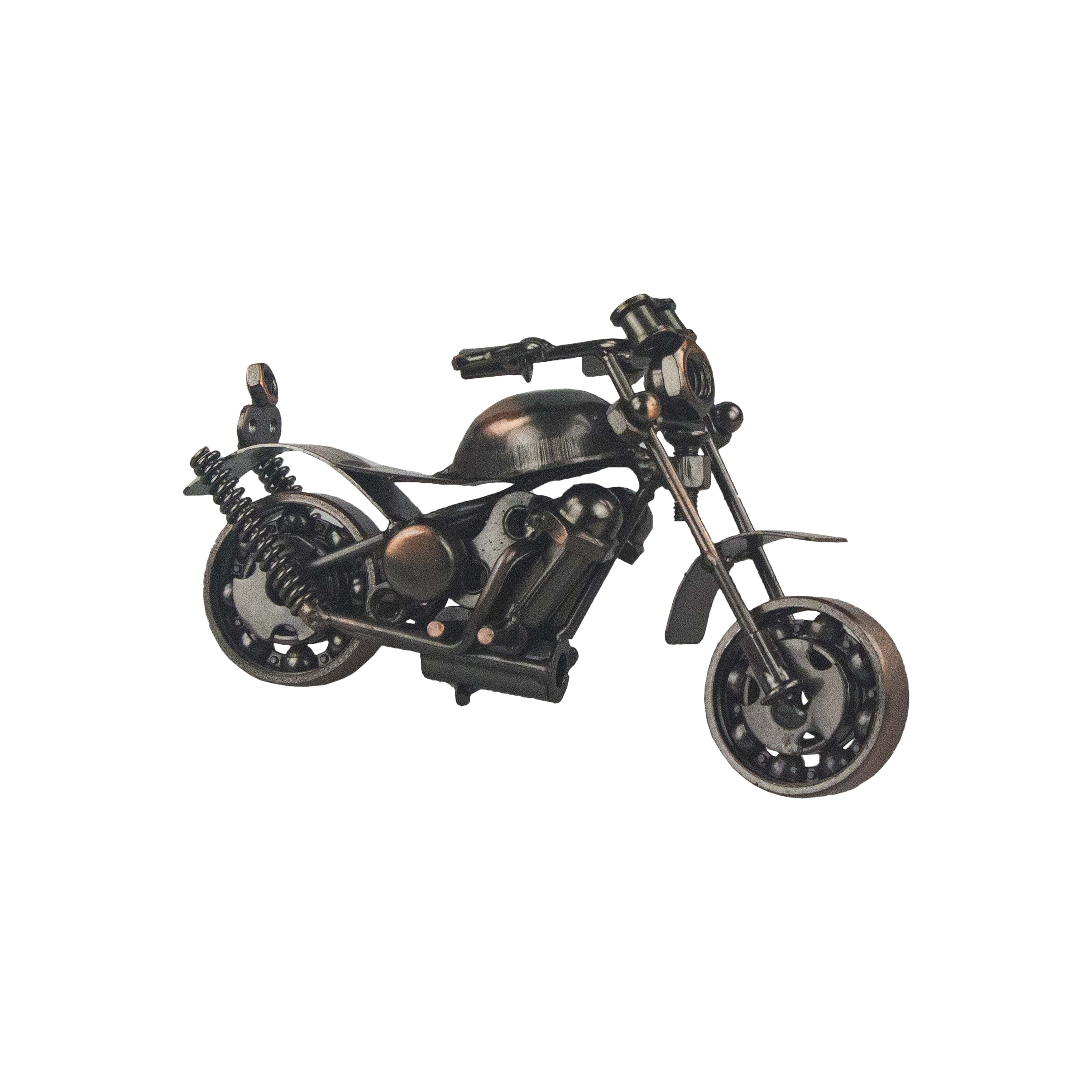 El Yapımı Metal Motosiklet Biblo Dekoratif Geri Dönüşüm Konsept Hediyelik Obje