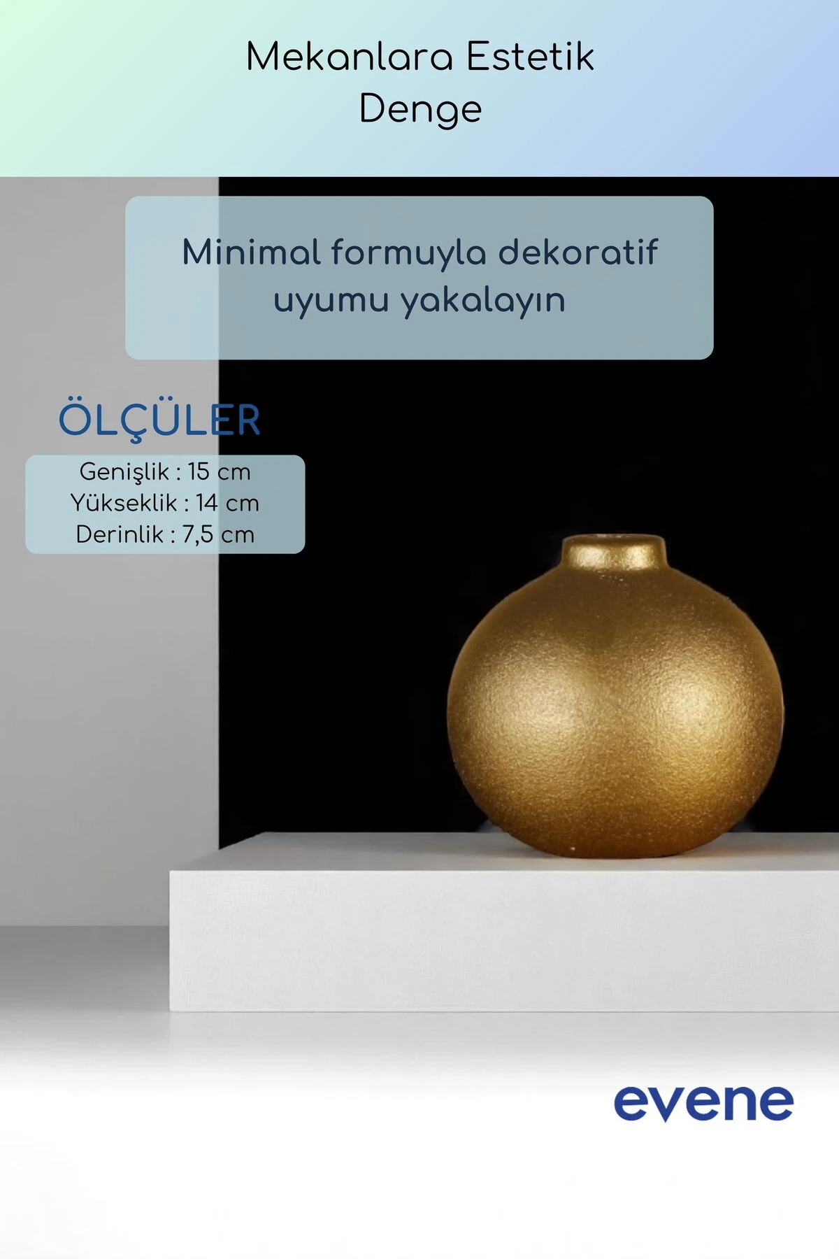 Vazo Küçük Vazo Masa Üstü Vazo Ev Dekorasyon Vazo Altın Renk Model 66