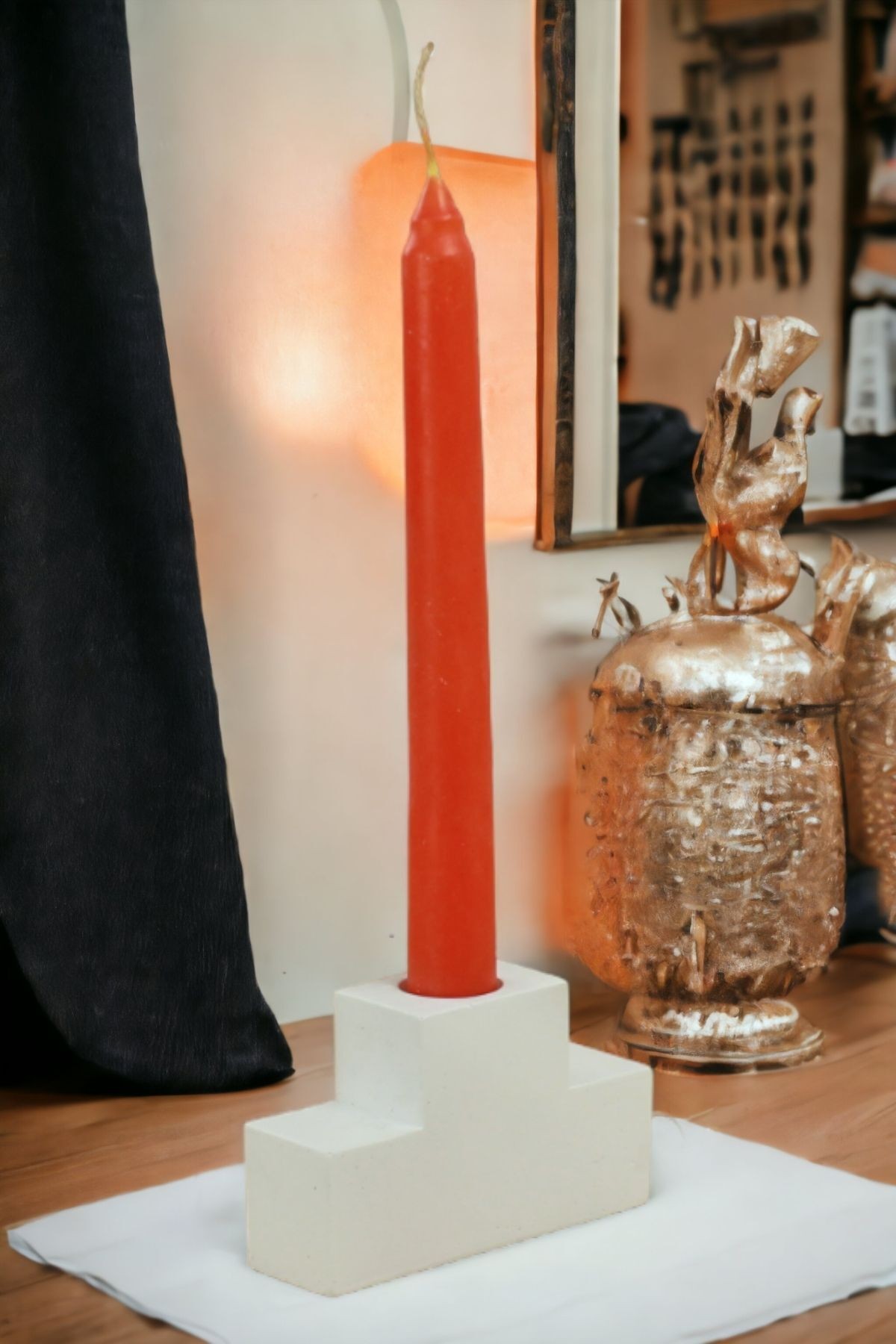 Şamdan Mumluk Dekoratif Mumluk Beyaz Renk Tealight Mumluk Model 16