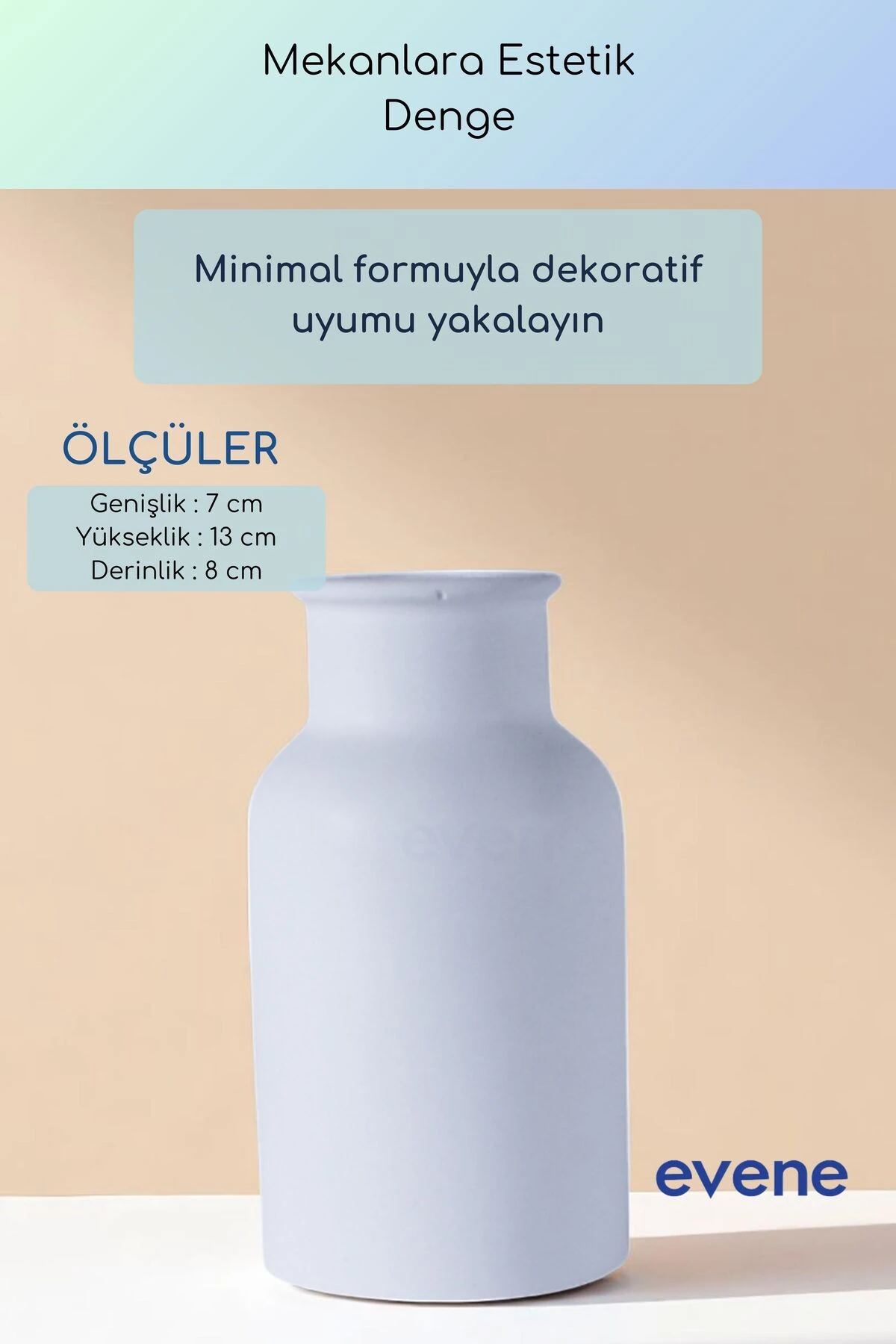 Vazo Küçük Vazo Masa Üstü Vazo Ev Dekorasyon Vazo Beyaz Renk Model 57