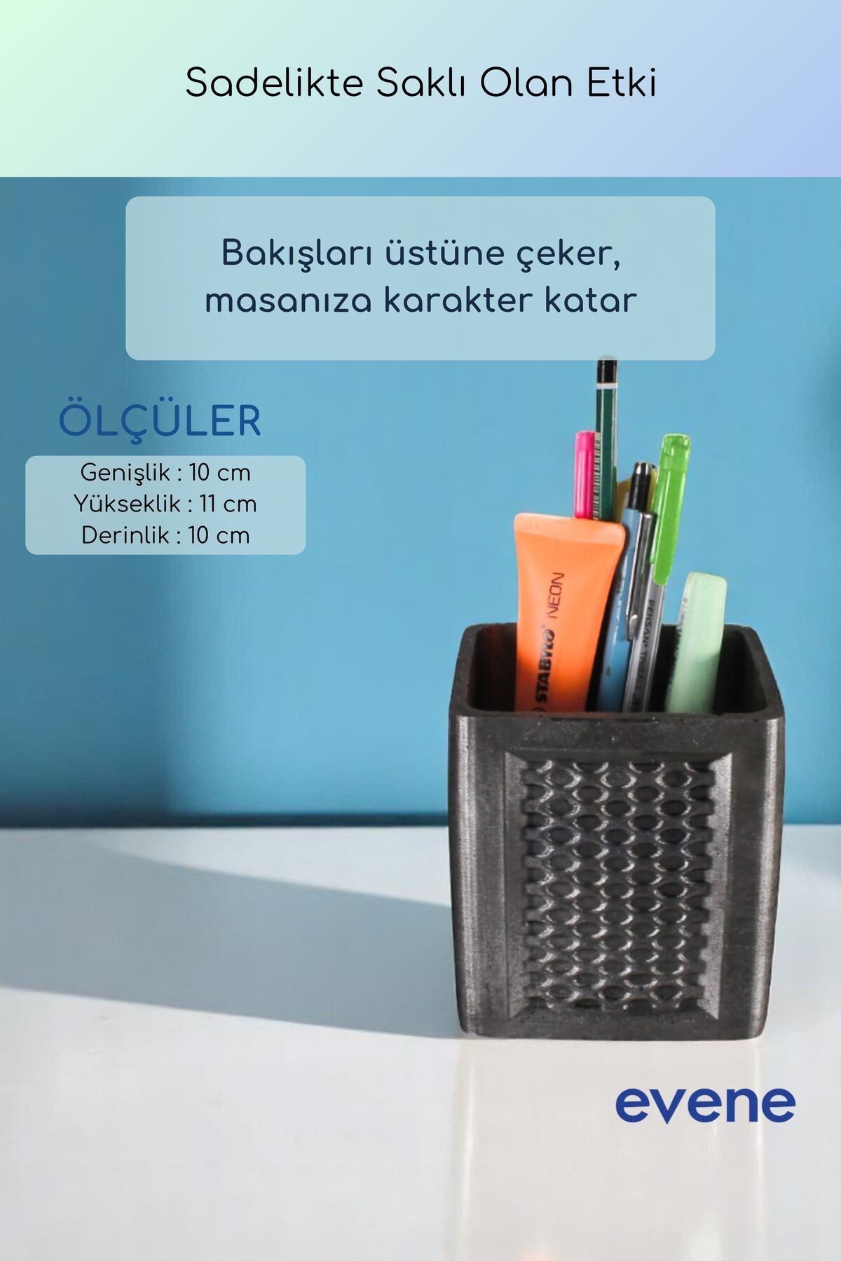 Kalemlik Masa Kalemliği Organizer Kalemlik Gümüş Eskitme Renk Model 86