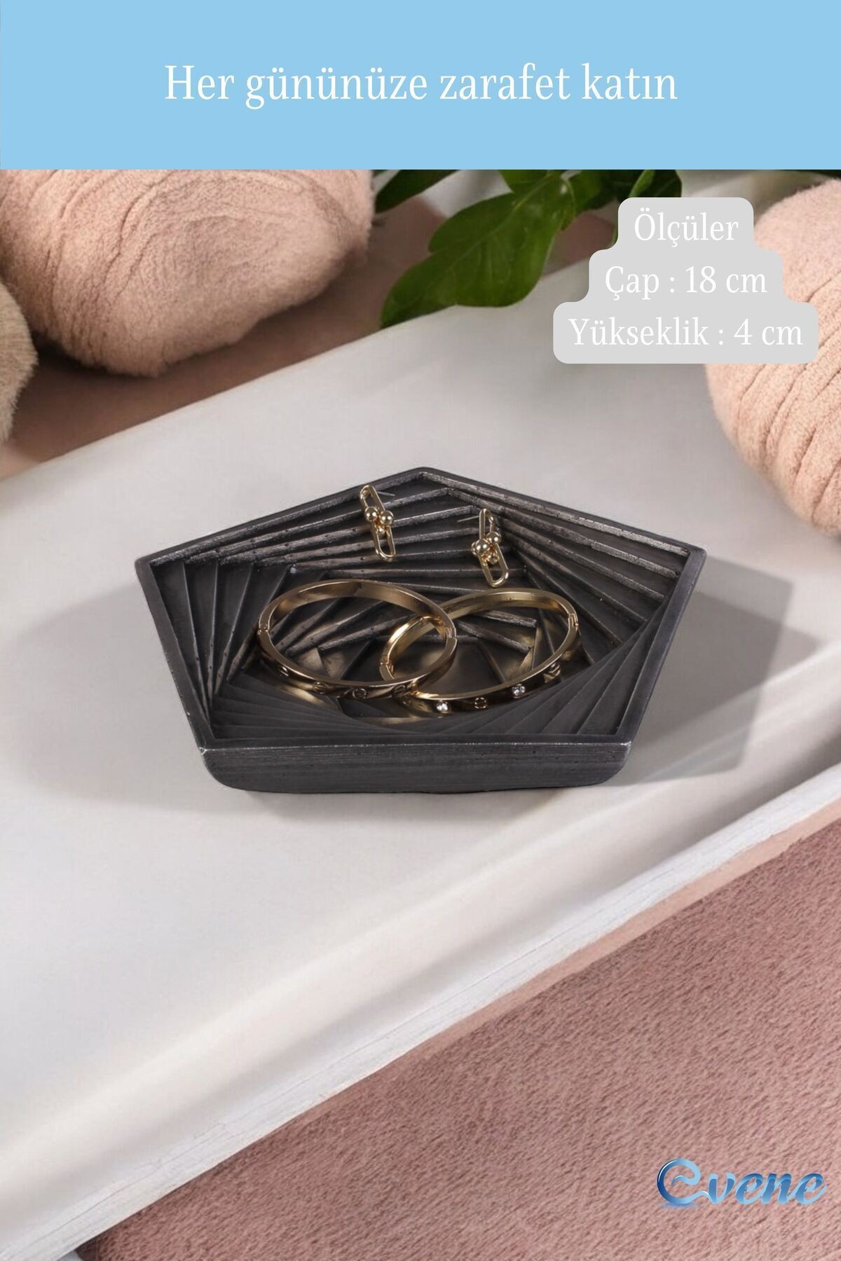 Şekerlik Sunumluk Drajelik Dekoratif Tabak Gümüş Eskitme Renk Model 9