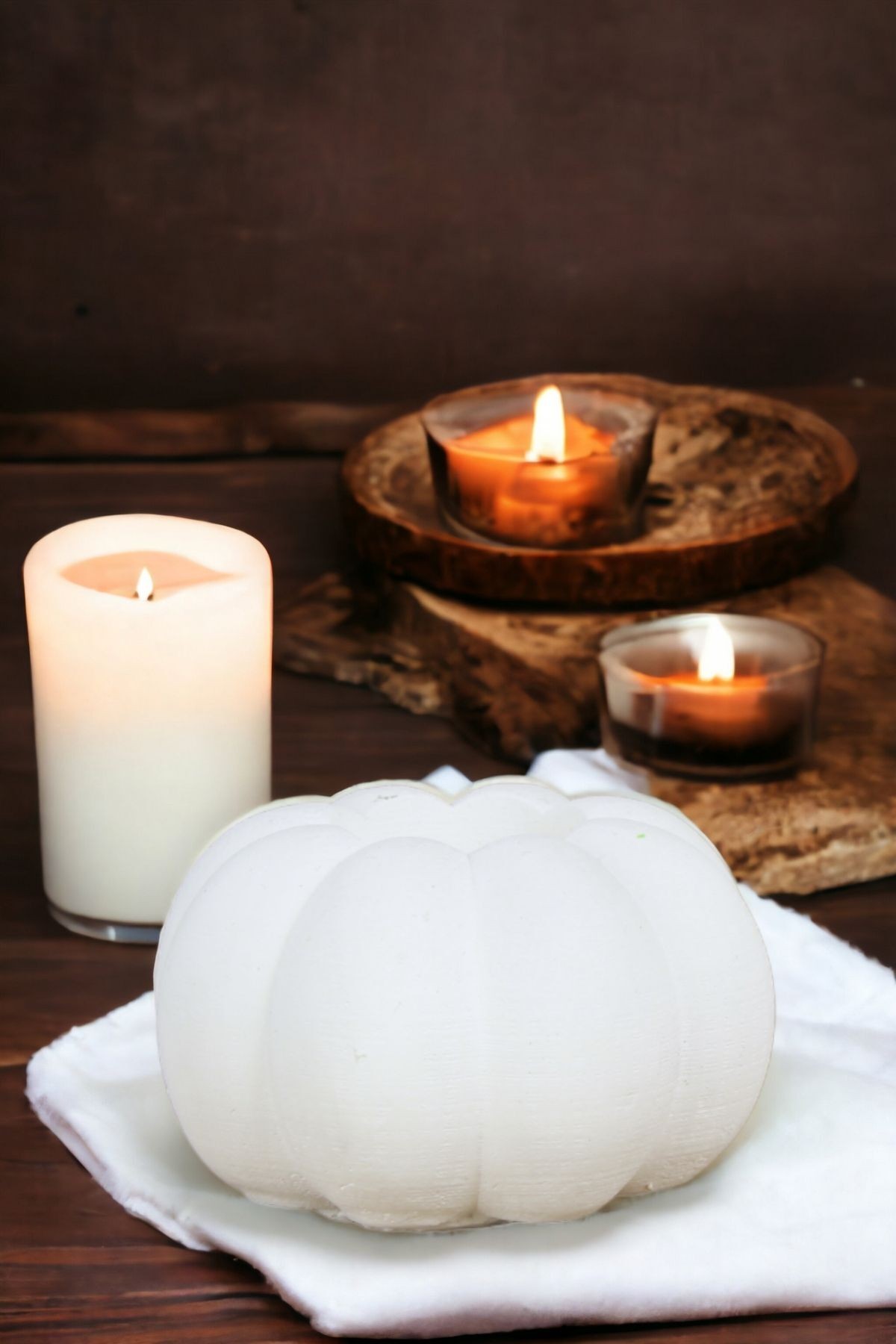 Şamdan Mumluk Dekoratif Mumluk Beyaz Renk Tealight Mumluk Model 34