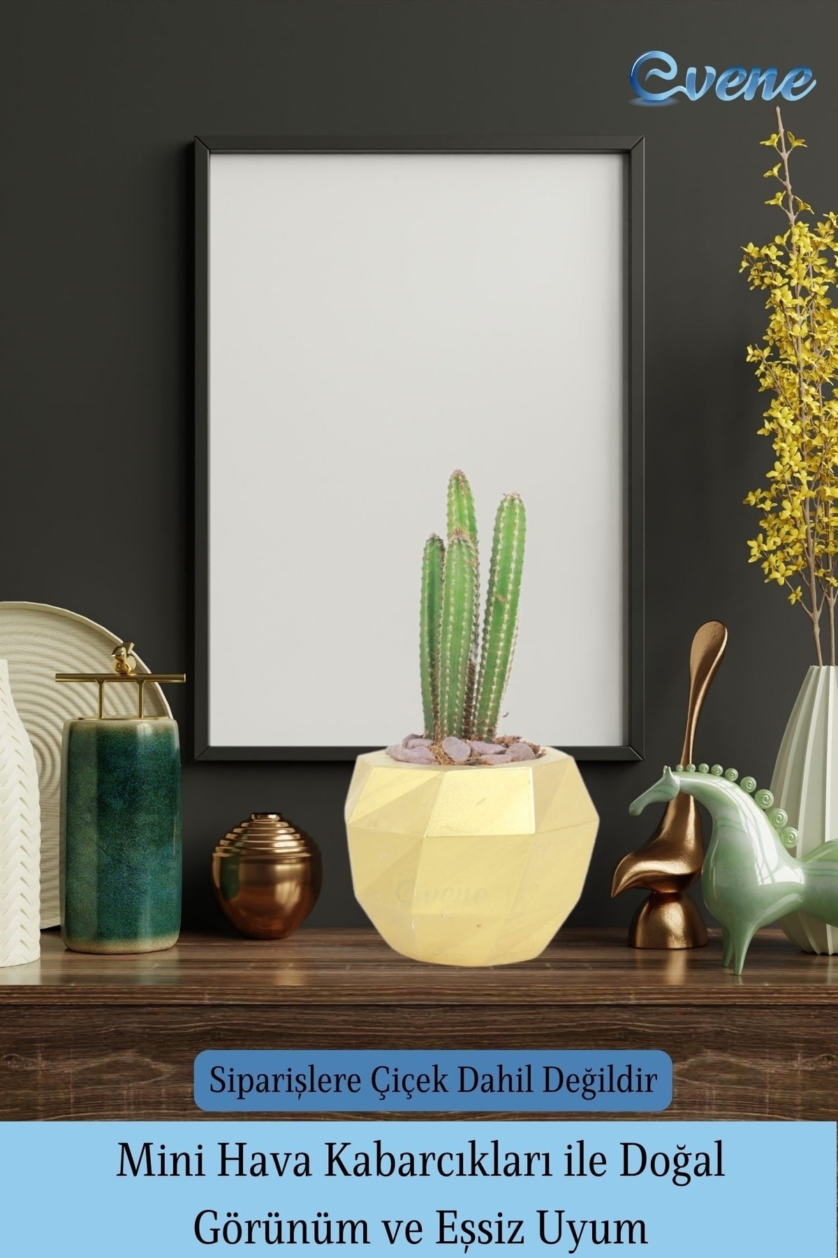 Saksı Çiçek Kaktüs Saksısı Lüx 15 Cm Altın Varak Boyalı Burgulu Desen Saksı Çiçeklik