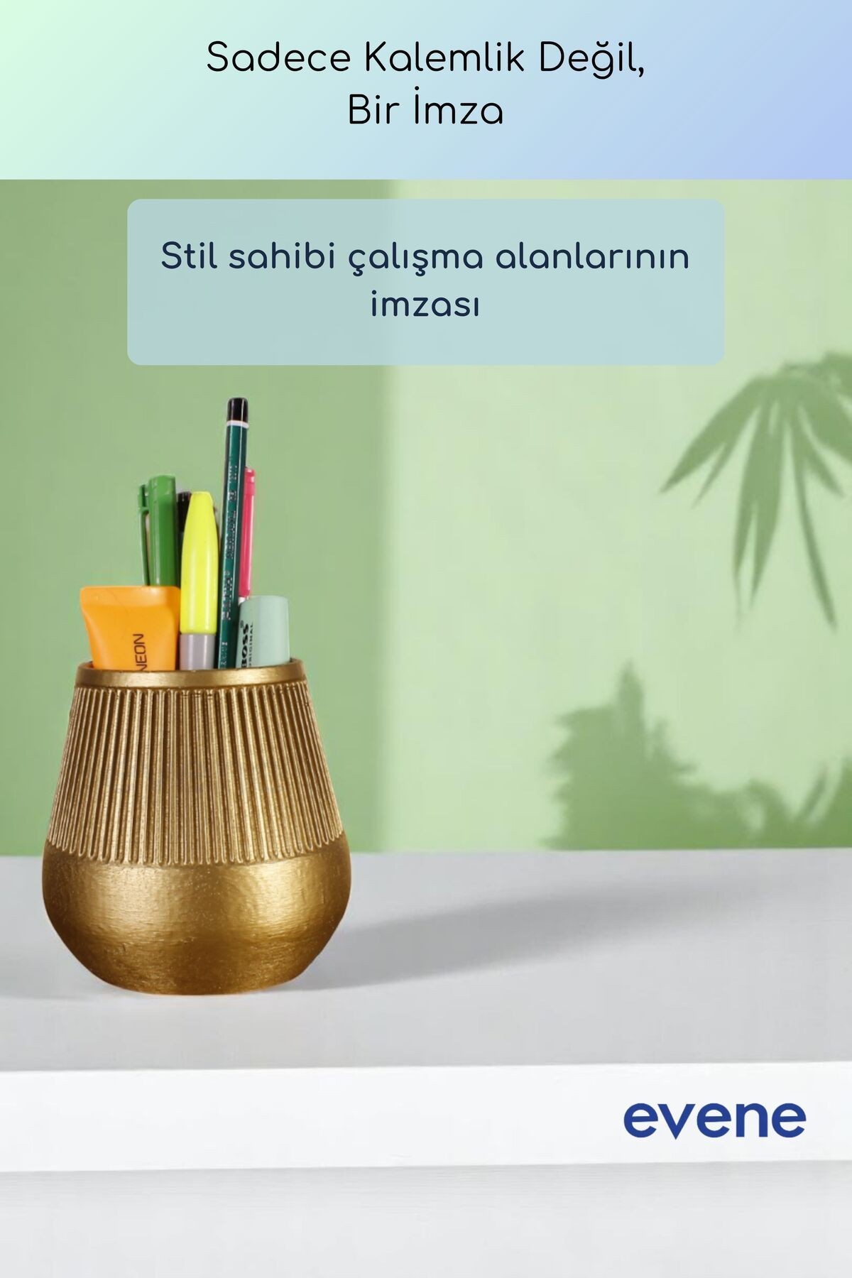 Kalemlik Masa Kalemliği Organizer Kalemlik Altın Renk Model 88