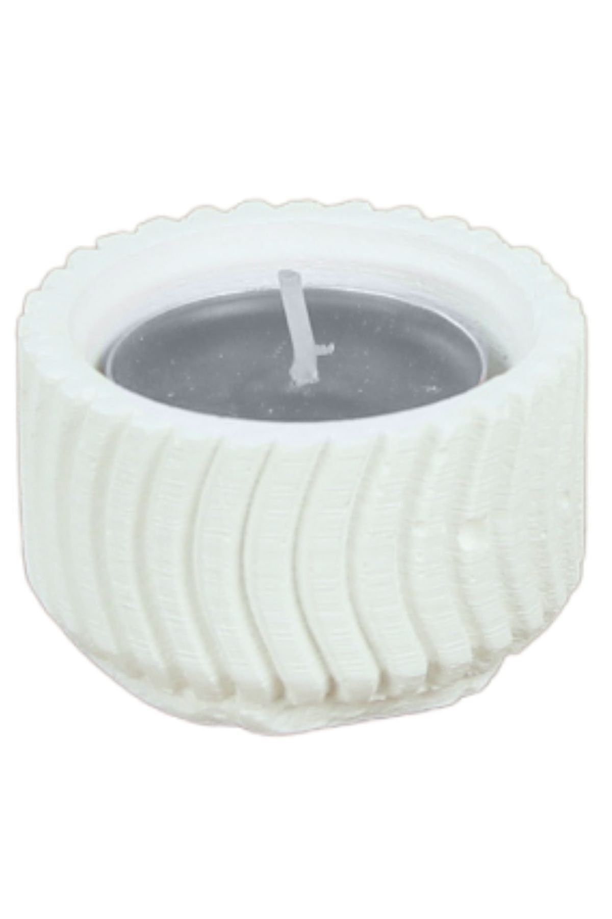 Şamdan Dekoratif Mumluk Beyaz Şamdan Tealight Mum Uyumlu Tekerlek Model