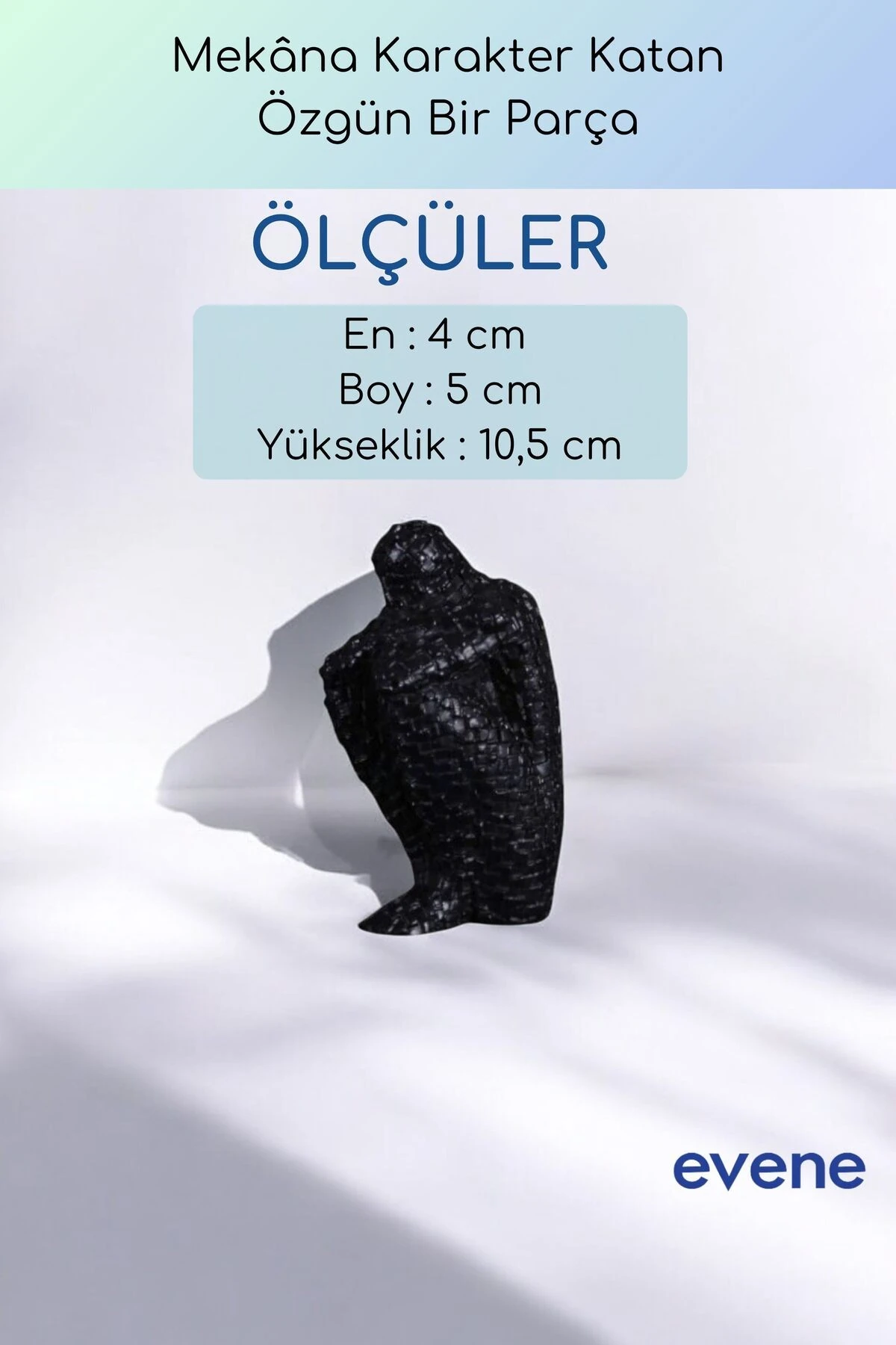 Dekoratif Obje Biblo Ev Dekorasyon Heykel Salon Masa Üstü Süs Eşyası Siyah Model 50