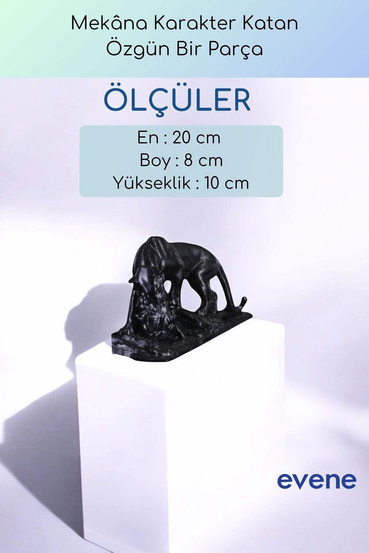 Dekoratif Obje Biblo Ev Dekorasyon Heykel Salon Masa Üstü Süs Eşyası Siyah Model 62