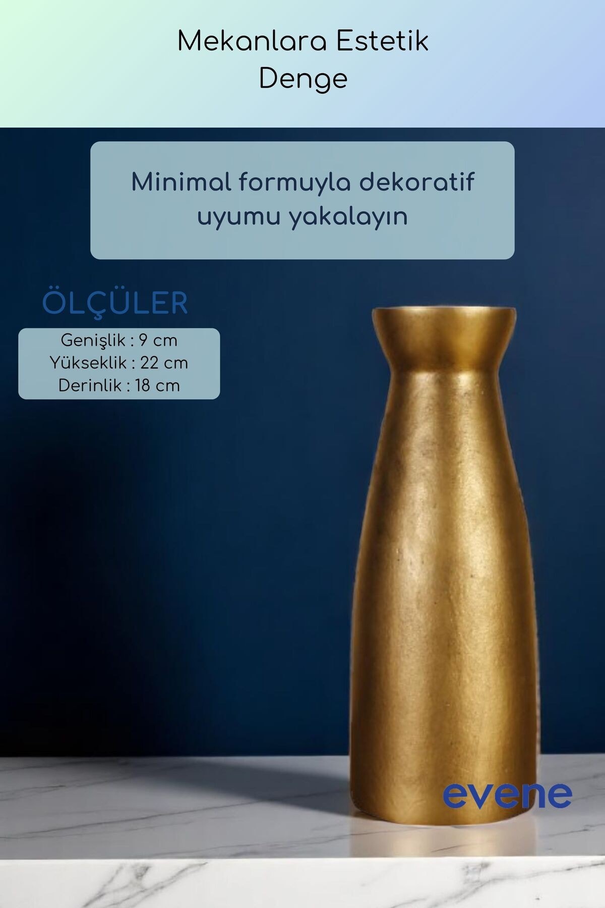 Vazo Küçük Vazo Masa Üstü Vazo Ev Dekorasyon Vazo Altın Eskitme Renk Model 74