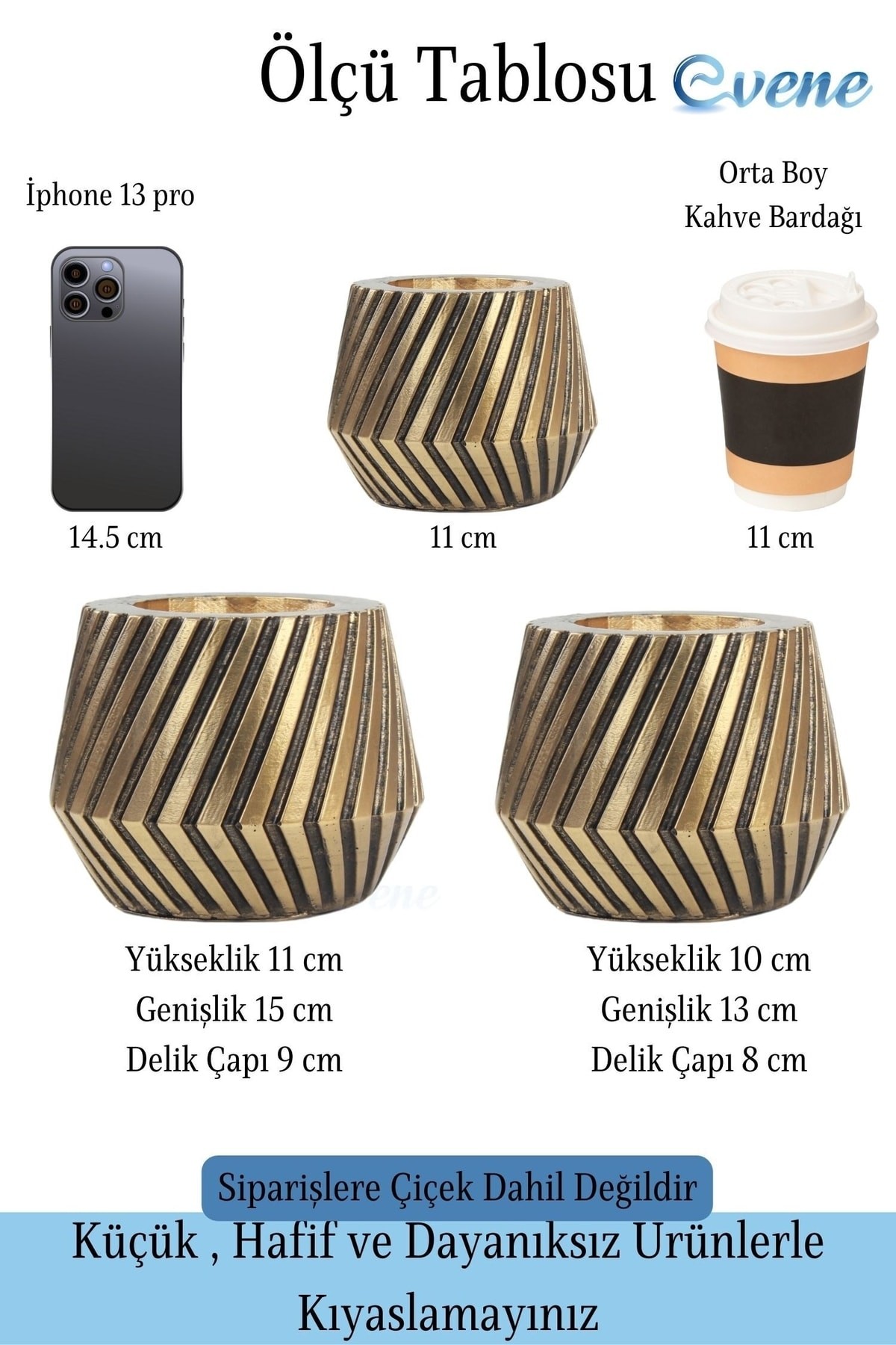 Saksı Çiçek Kaktüs Saksısı Lüx 15 Cm Altın Eskitme Varak Boya Mekanik Dişli Desen Saksı 2li Çiçeklik