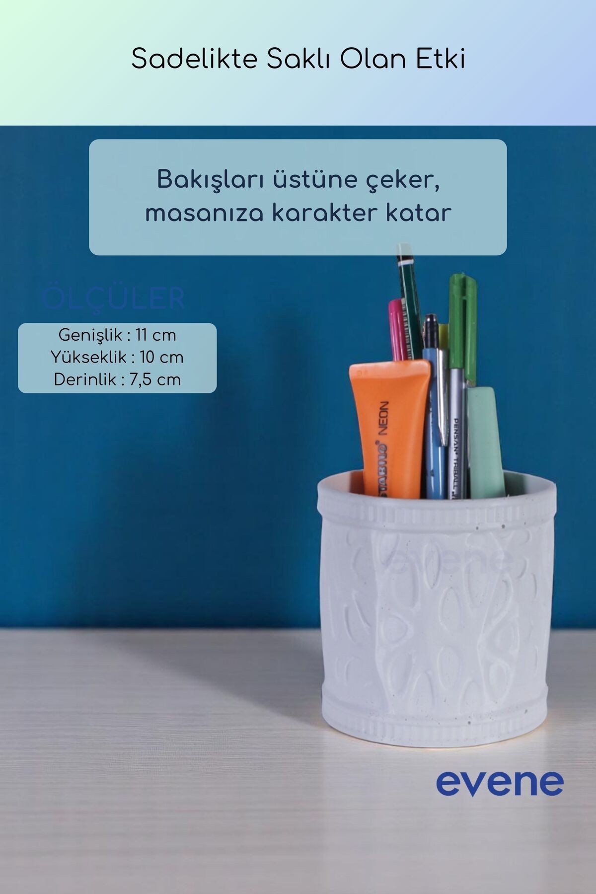 Kalemlik Masa Kalemliği Organizer Kalemlik Beyaz Renk Model 76