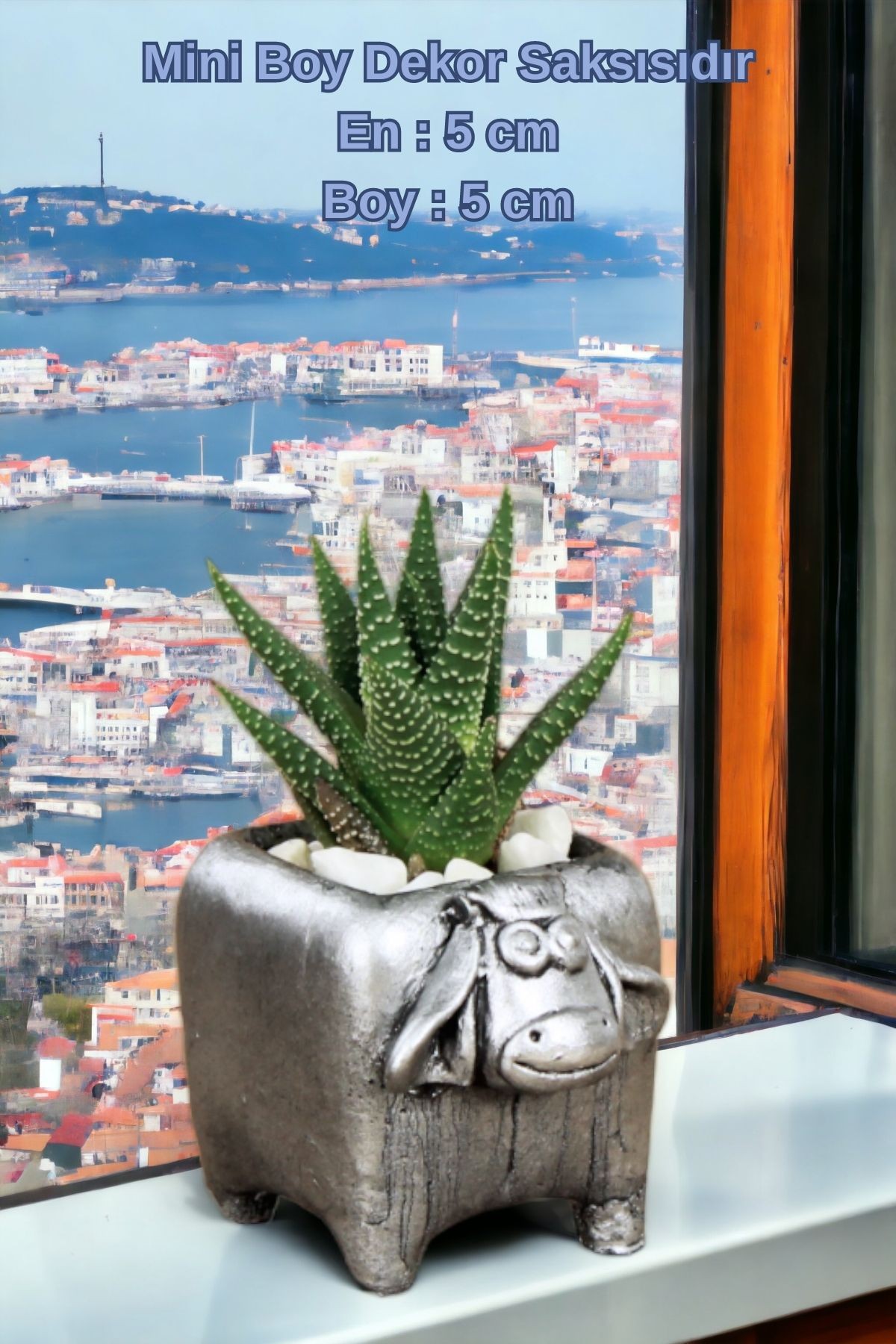 El Yapımı Saksı Gümüş Eskitme Dekoratif Saksı Küçük Boy Model 24